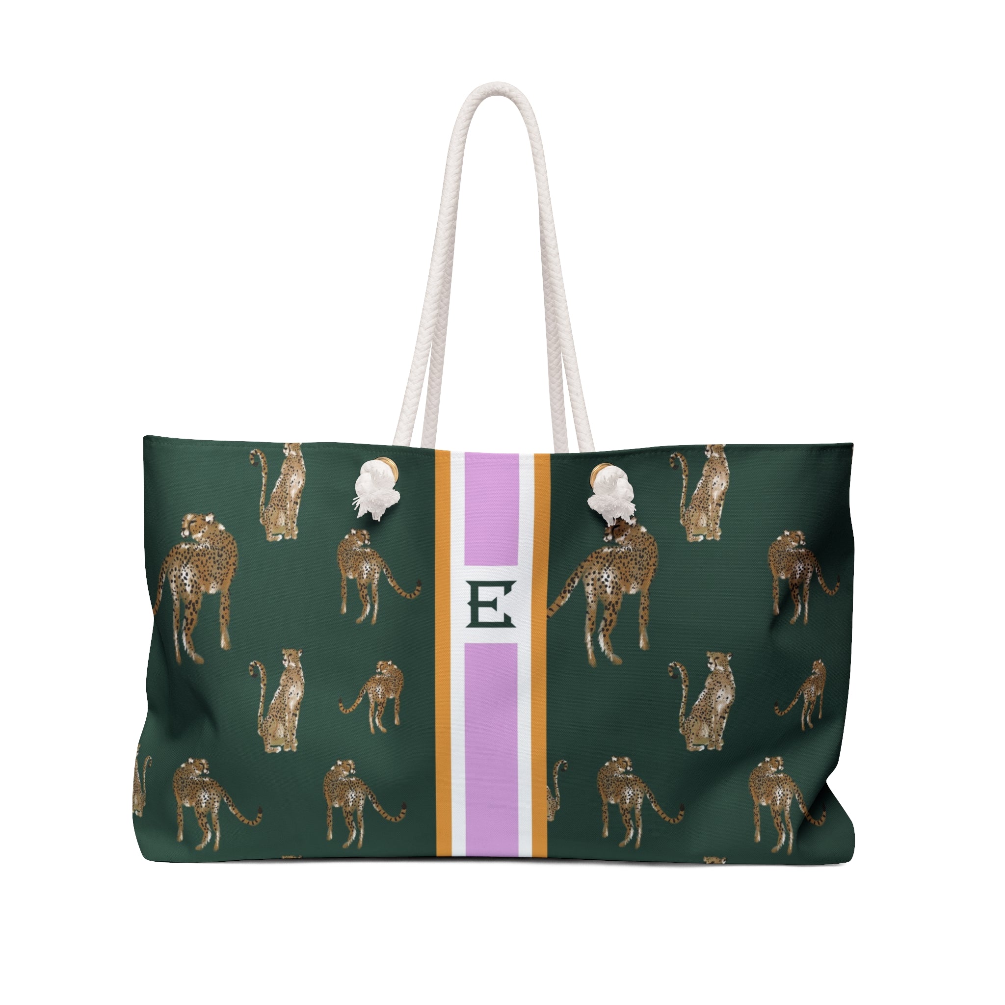Cheetah Dance Striped Monogrammed Mahjong Bag