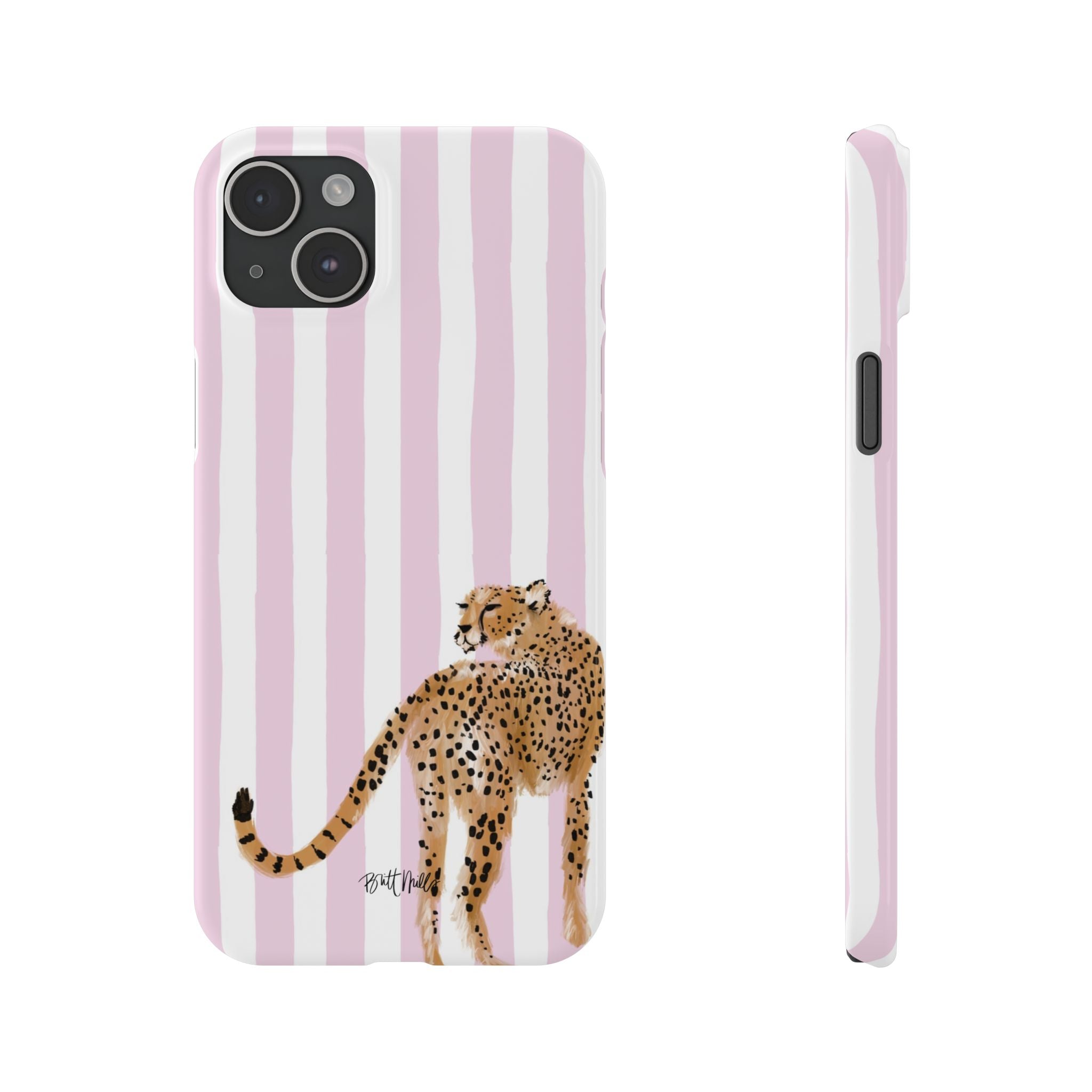 Preppy Cheetah Slim Phone Case