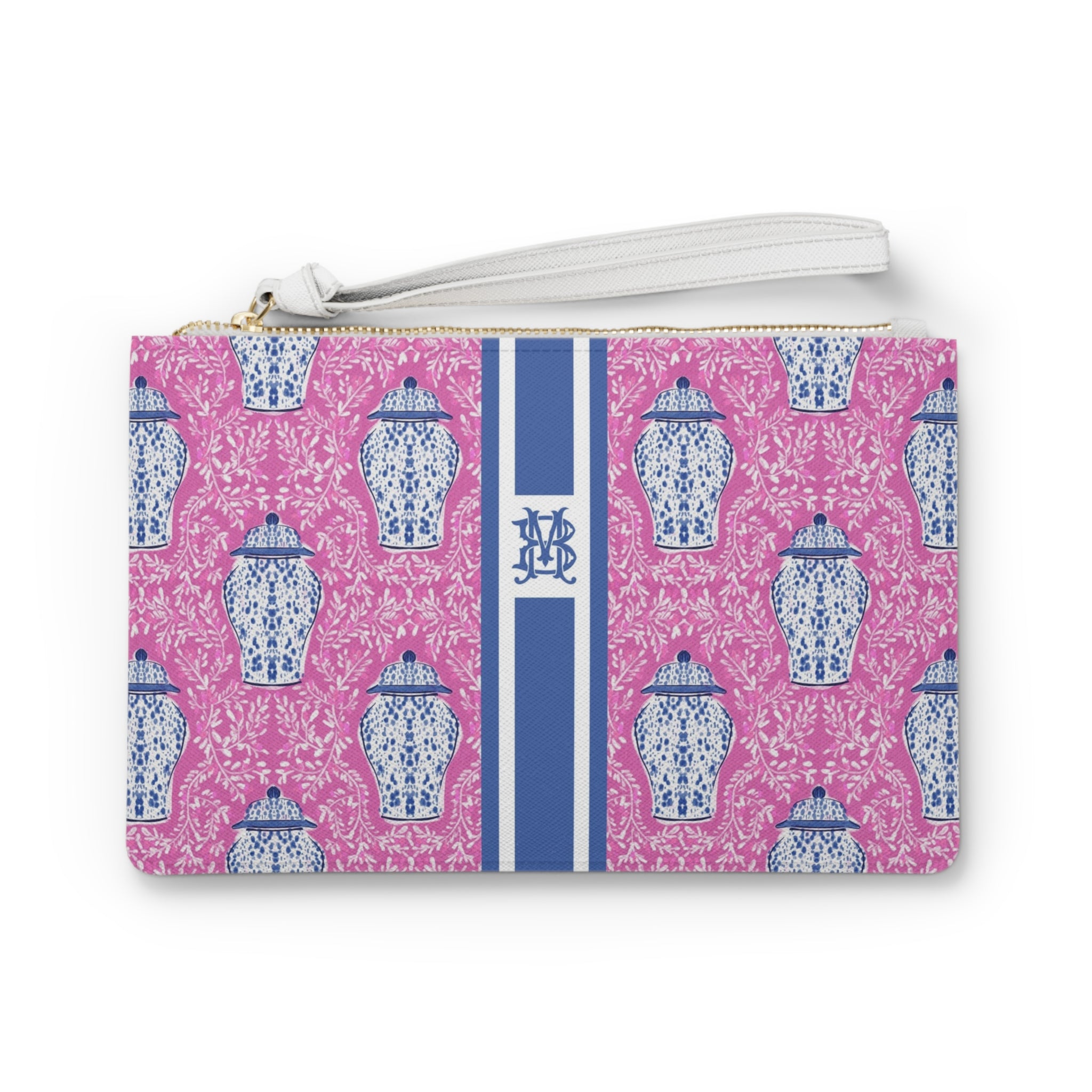 Ginger Striped Monogrammed Mahjong Card Pouch