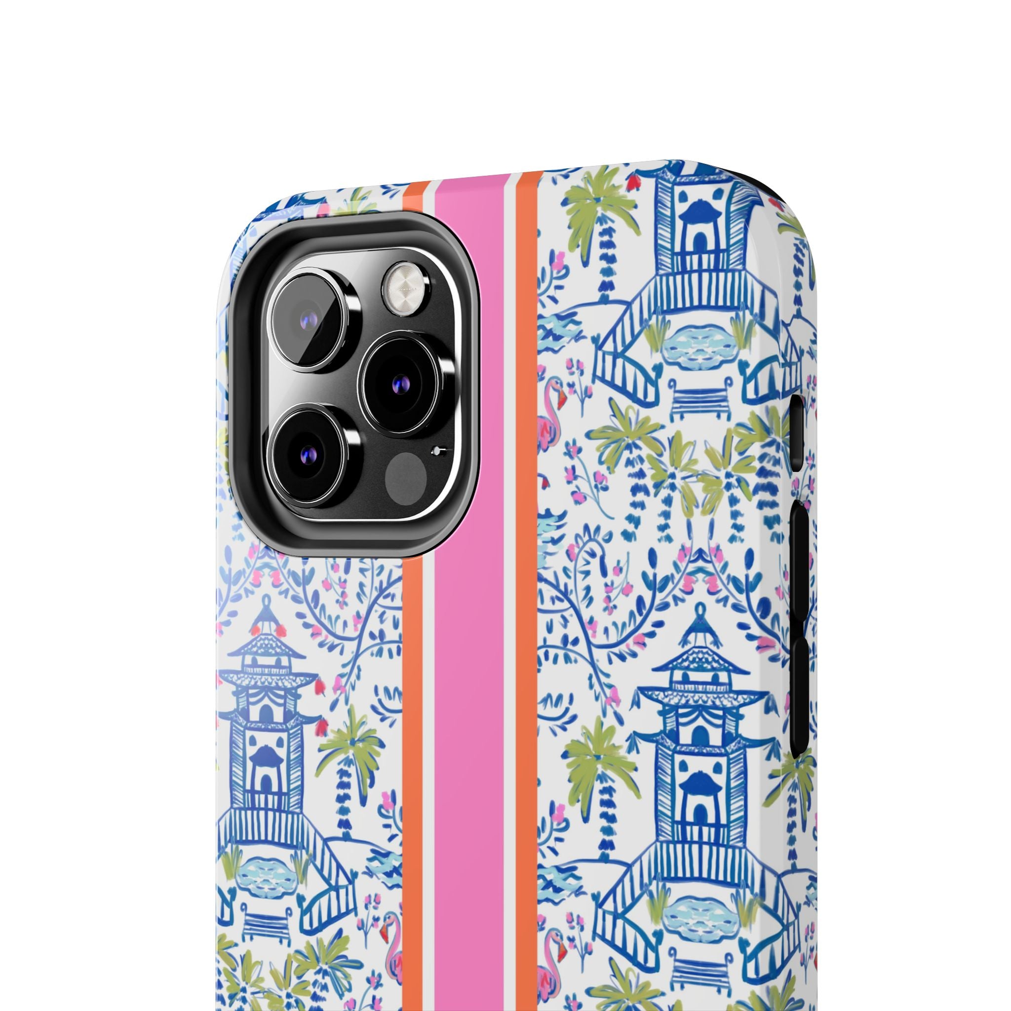 Colorful Chinoiserie Monogrammed Tough Phone Case
