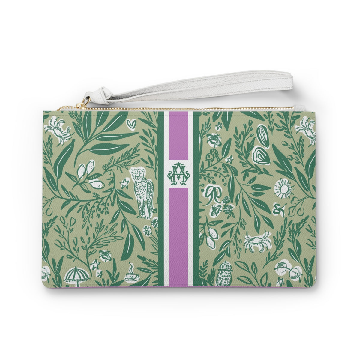 Small Things Striped Monogrammed Mahjong Card Pouch