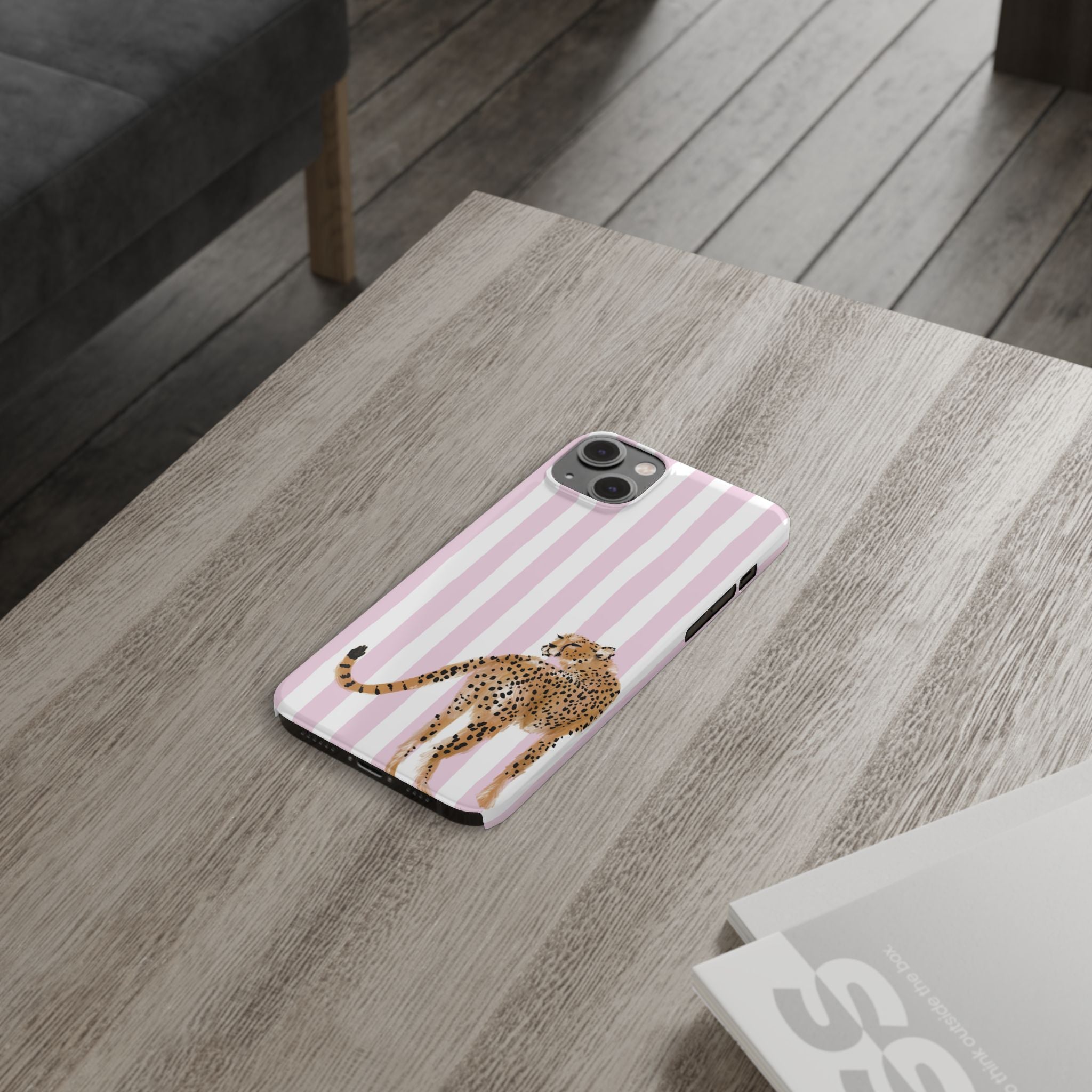 Preppy Cheetah Slim Phone Case