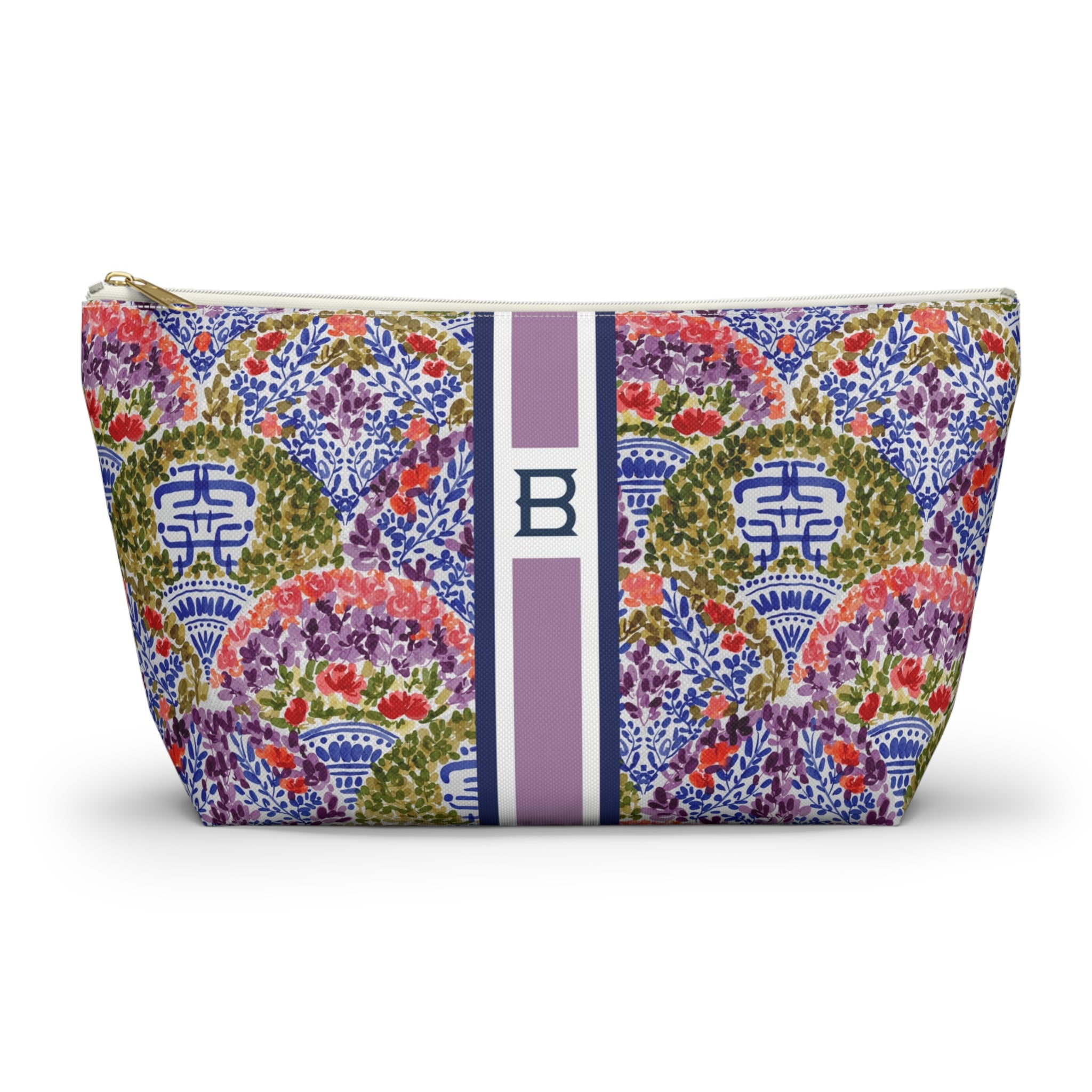 Dynasty Striped Monogrammed Pouch