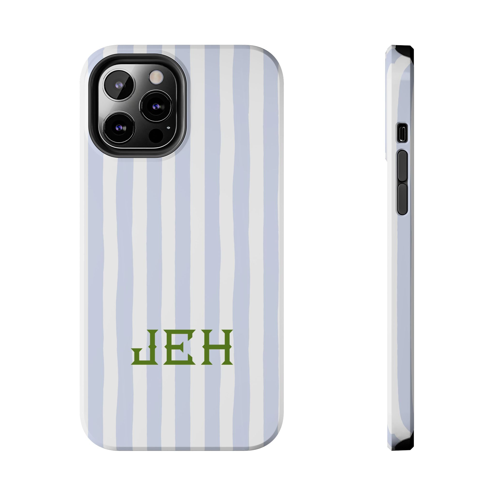 Seaside Stripes Monogrammed Tough Phone Case