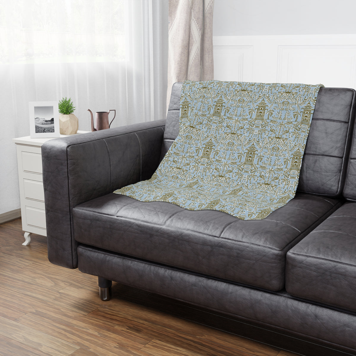 Soirée Blue Minky Blanket