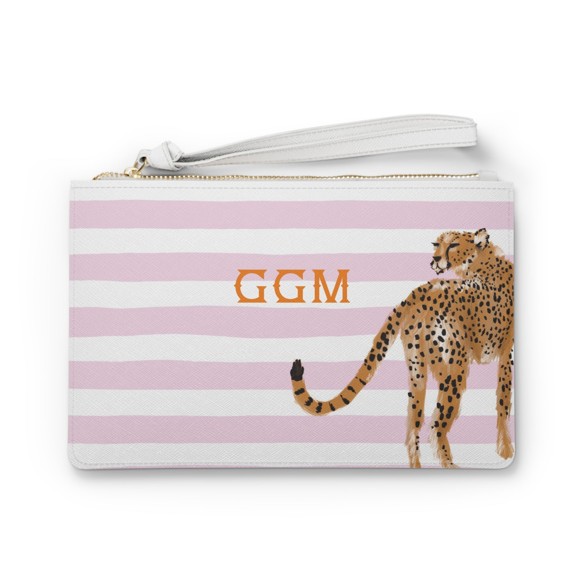 Preppy Cheetah (Pink) Monogrammed Mahjong Card Holder