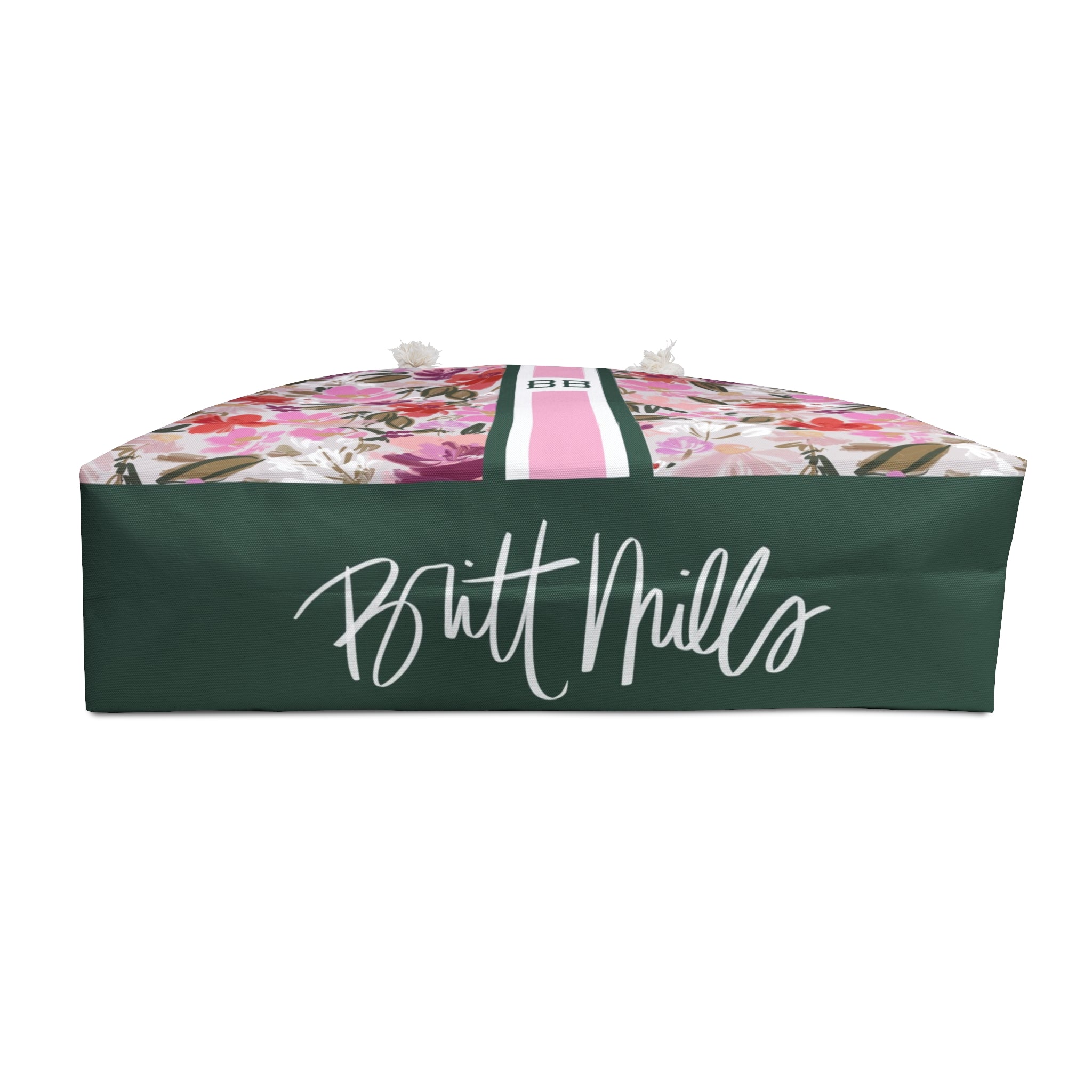 Mallard Manor Striped Monogrammed Mahjong Bag