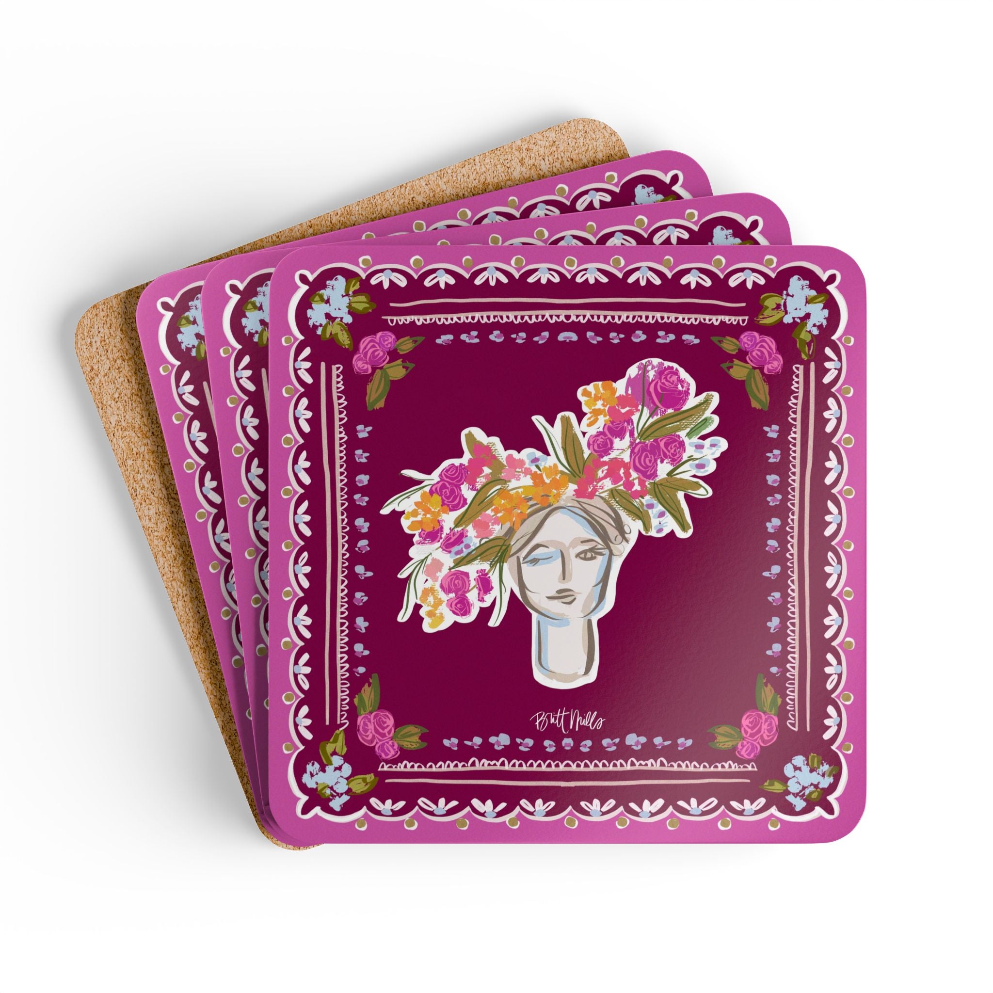 Scarlett Mahjong Mat Art Coaster Set (Set of 4)