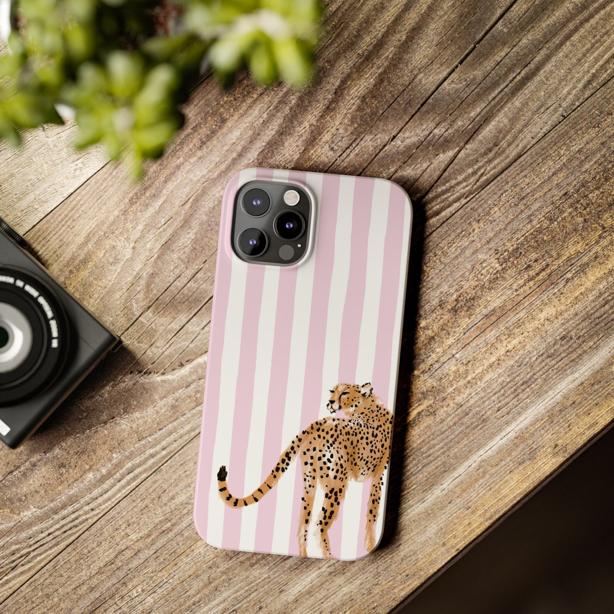 Preppy Cheetah Slim Phone Case