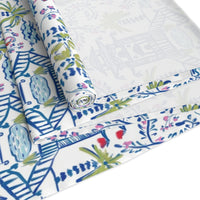 Colorful Coastal Chinoiserie Table Runner