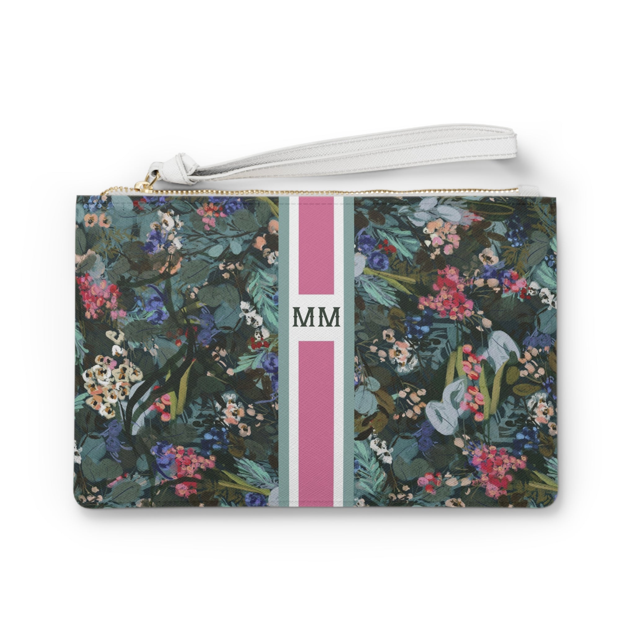 Winter Berry Striped Monogrammed Mahjong Card Holder