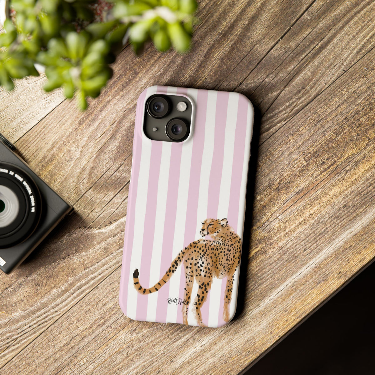 Preppy Cheetah Slim Phone Case