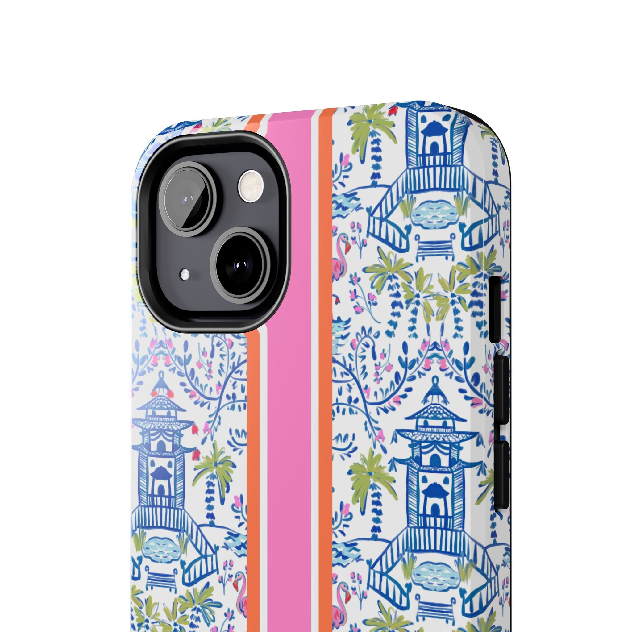 Colorful Chinoiserie Monogrammed Tough Phone Case