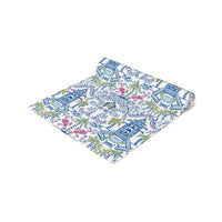 Colorful Coastal Chinoiserie Table Runner