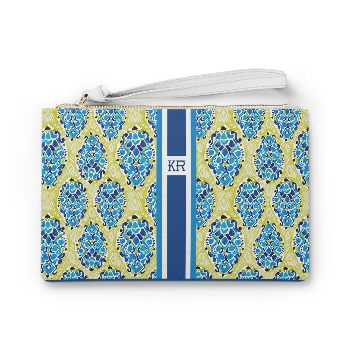 Boho Garden Striped Monogrammed Mahjong Card Pouch