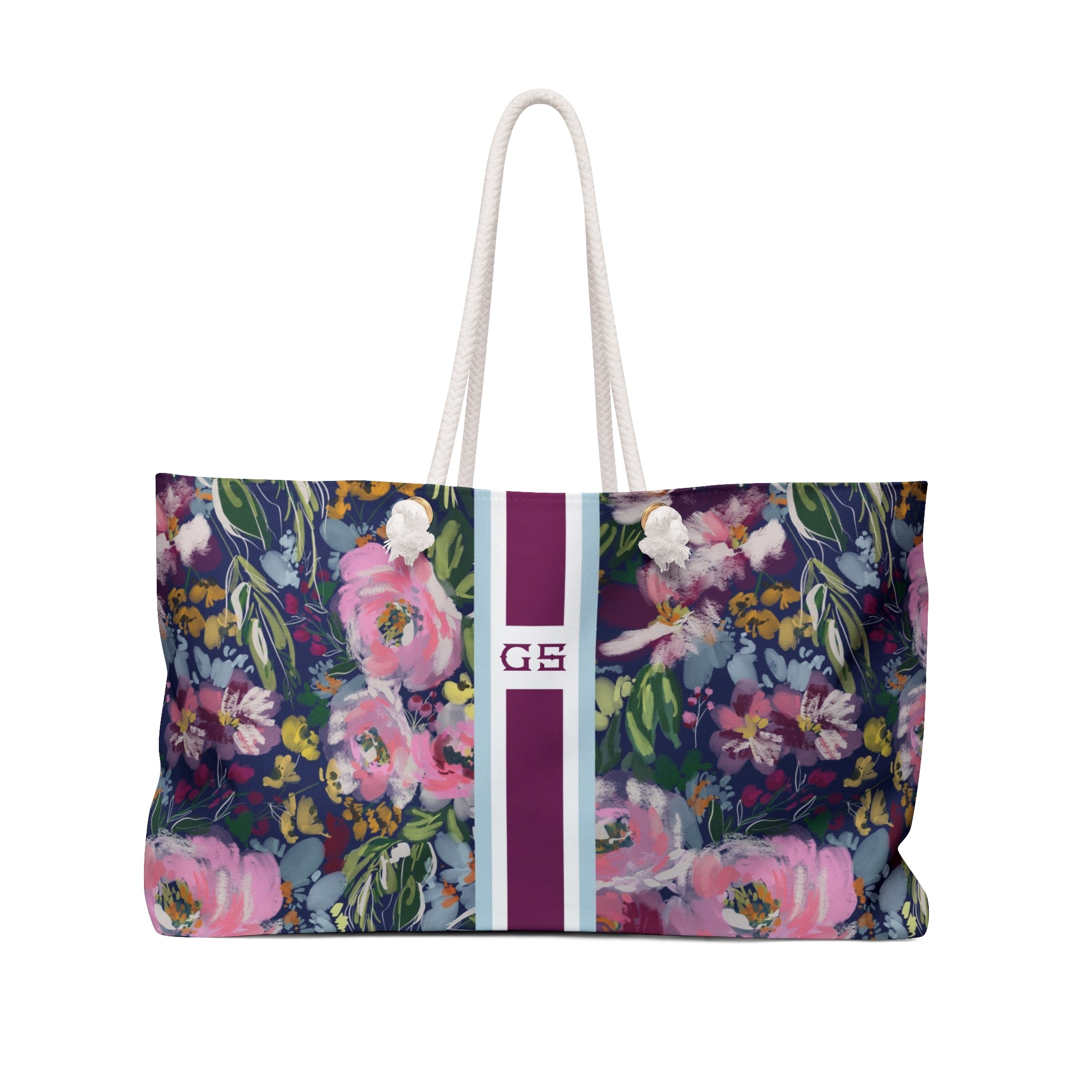 Haven Striped Monogrammed Mahjong Bag