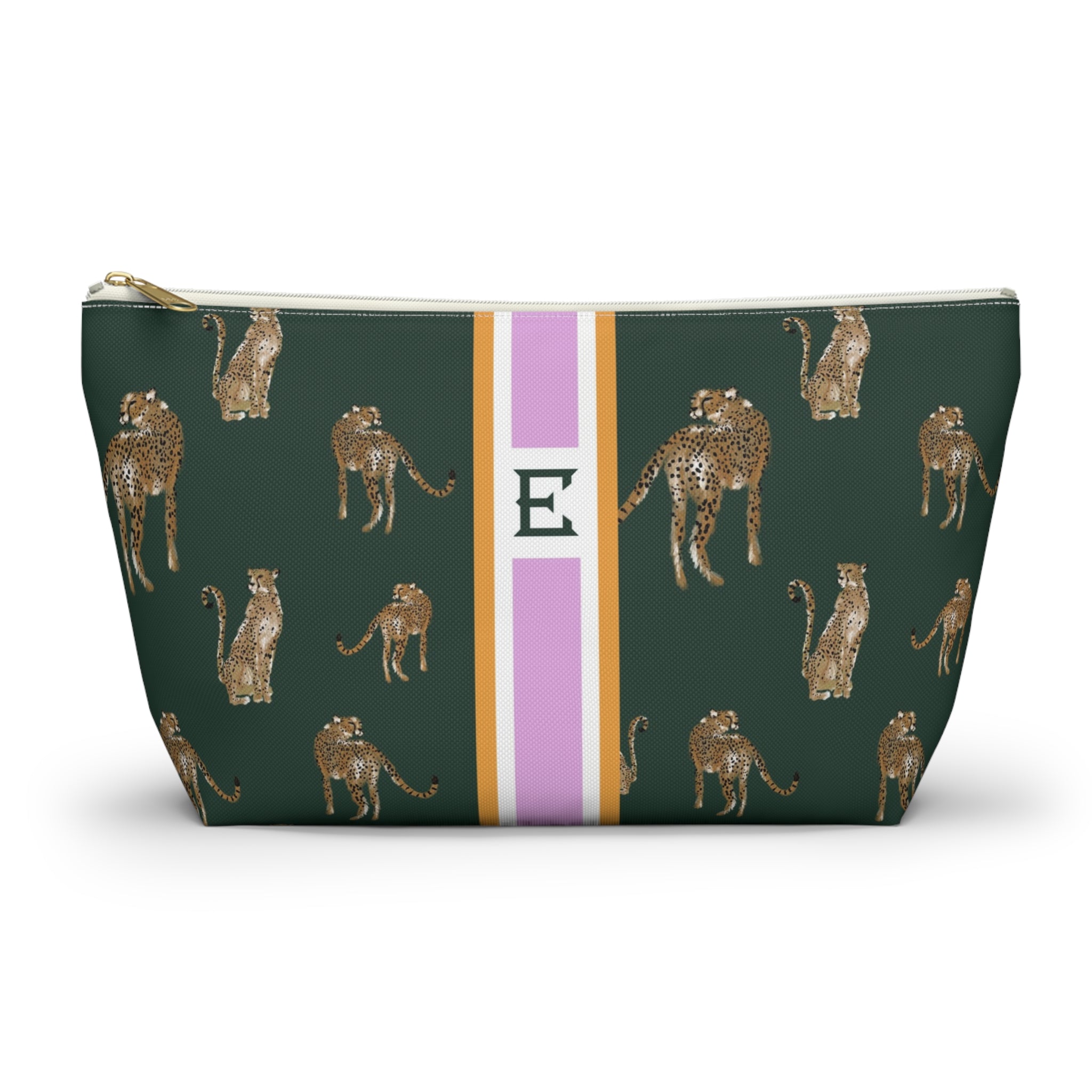 Cheetah Dance Striped Monogrammed Pouch