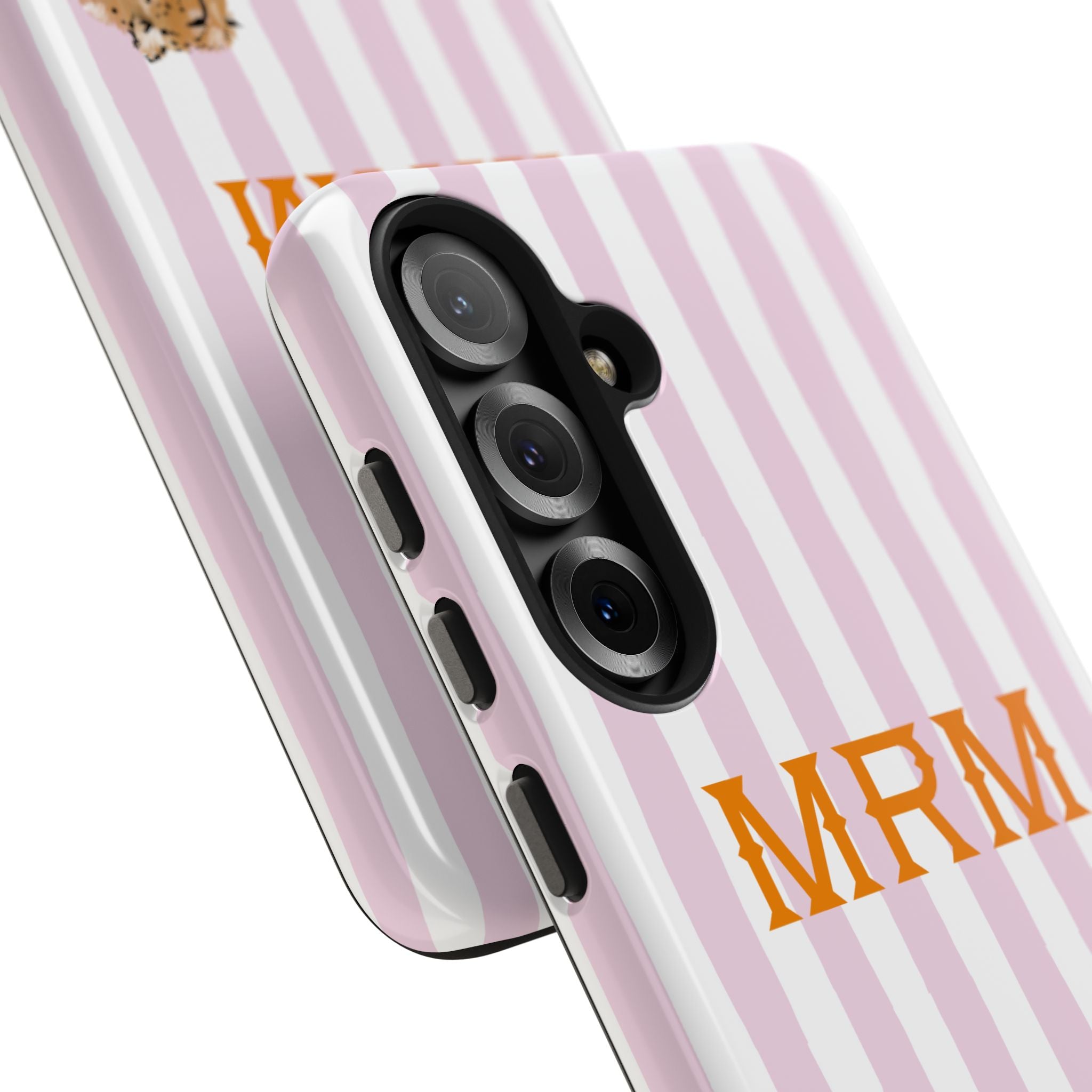 Preppy Cheetah (Pink) Monogrammed Tough Phone Case
