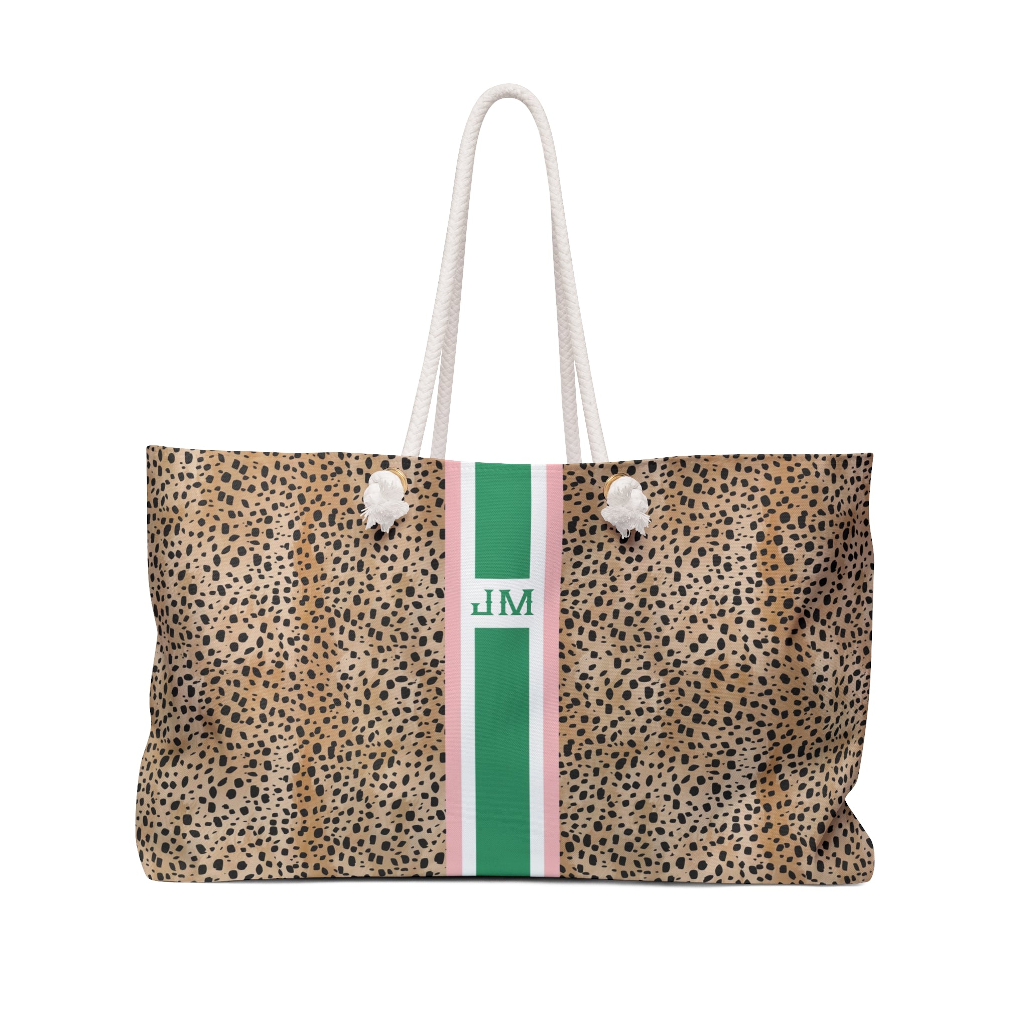 Heiress Striped Monogrammed Mahjong Bag