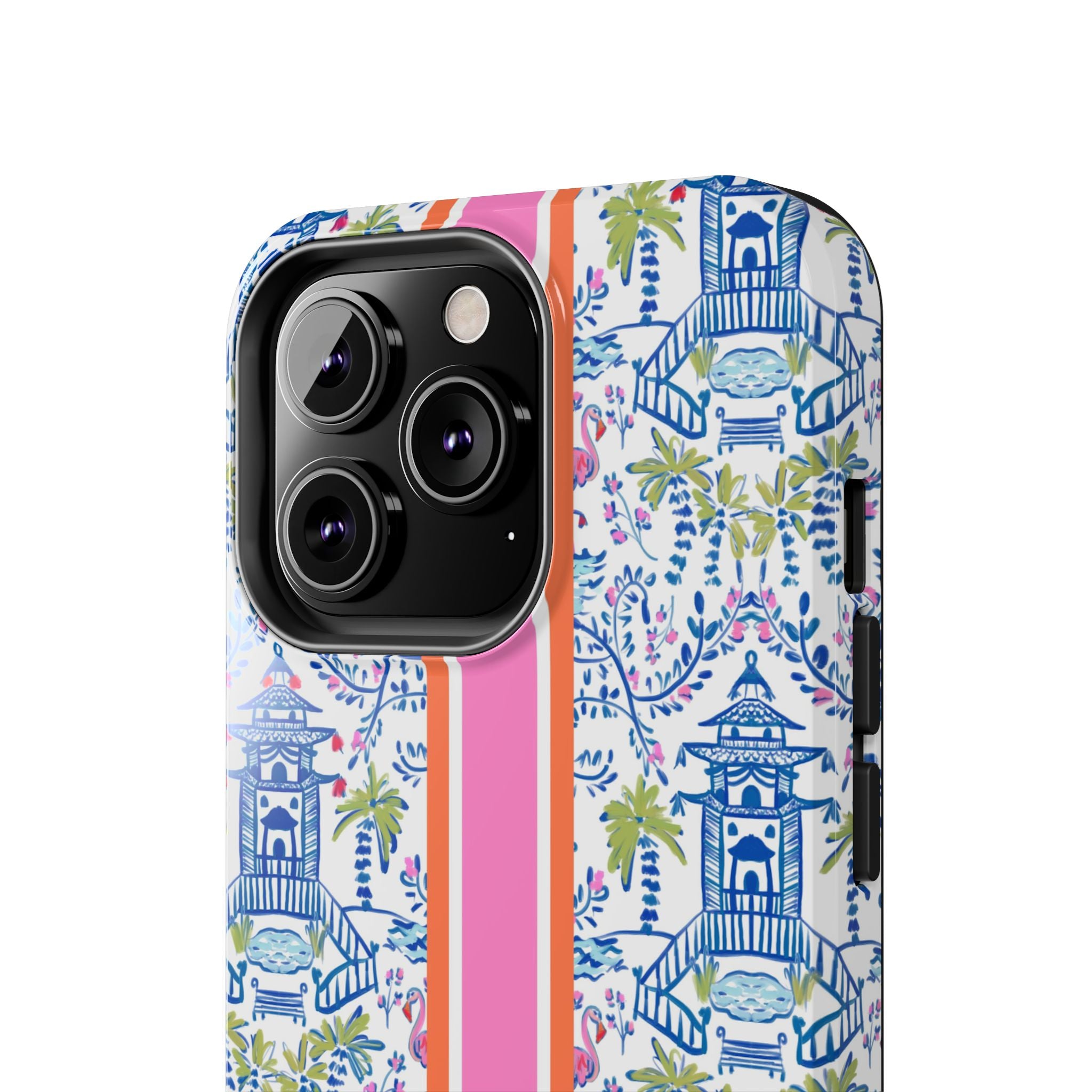 Colorful Chinoiserie Monogrammed Tough Phone Case