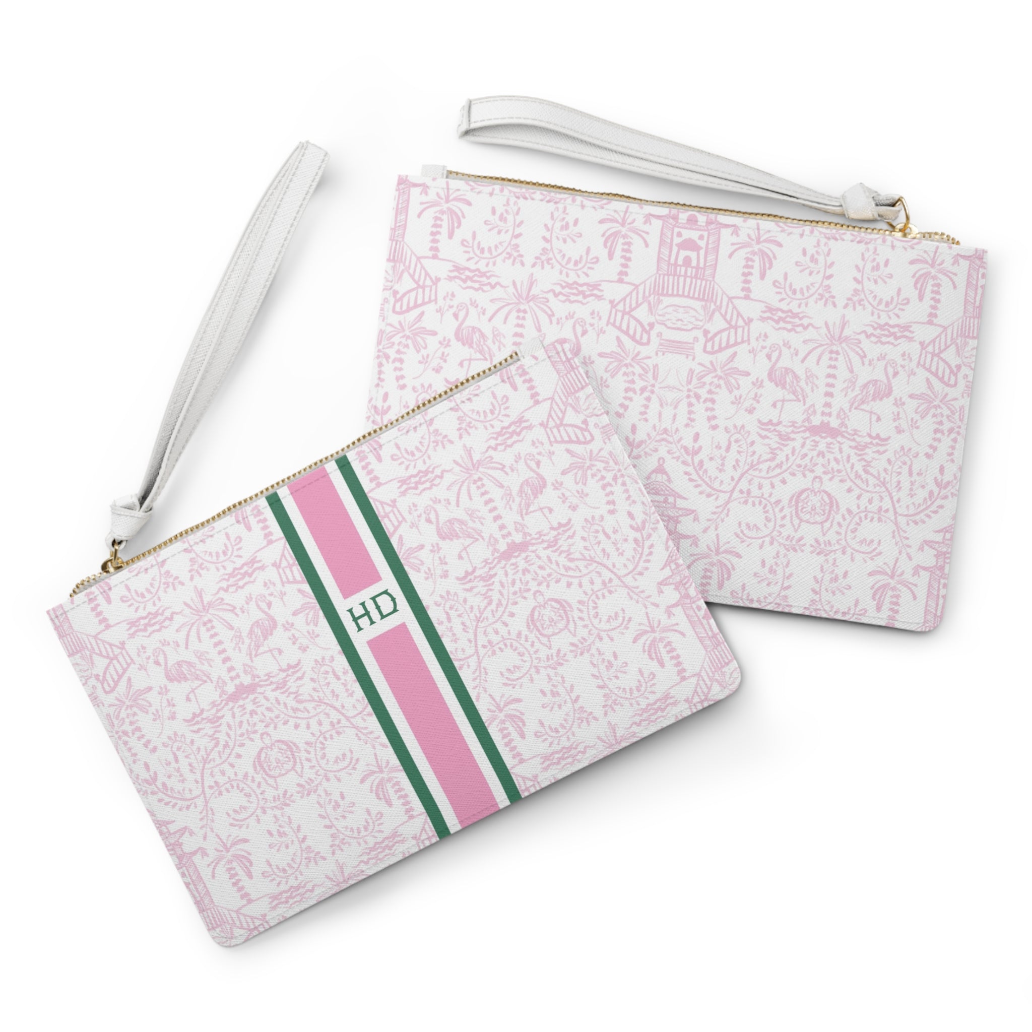 Palm Beach Pink Striped Monogrammed Mahjong Card Holder
