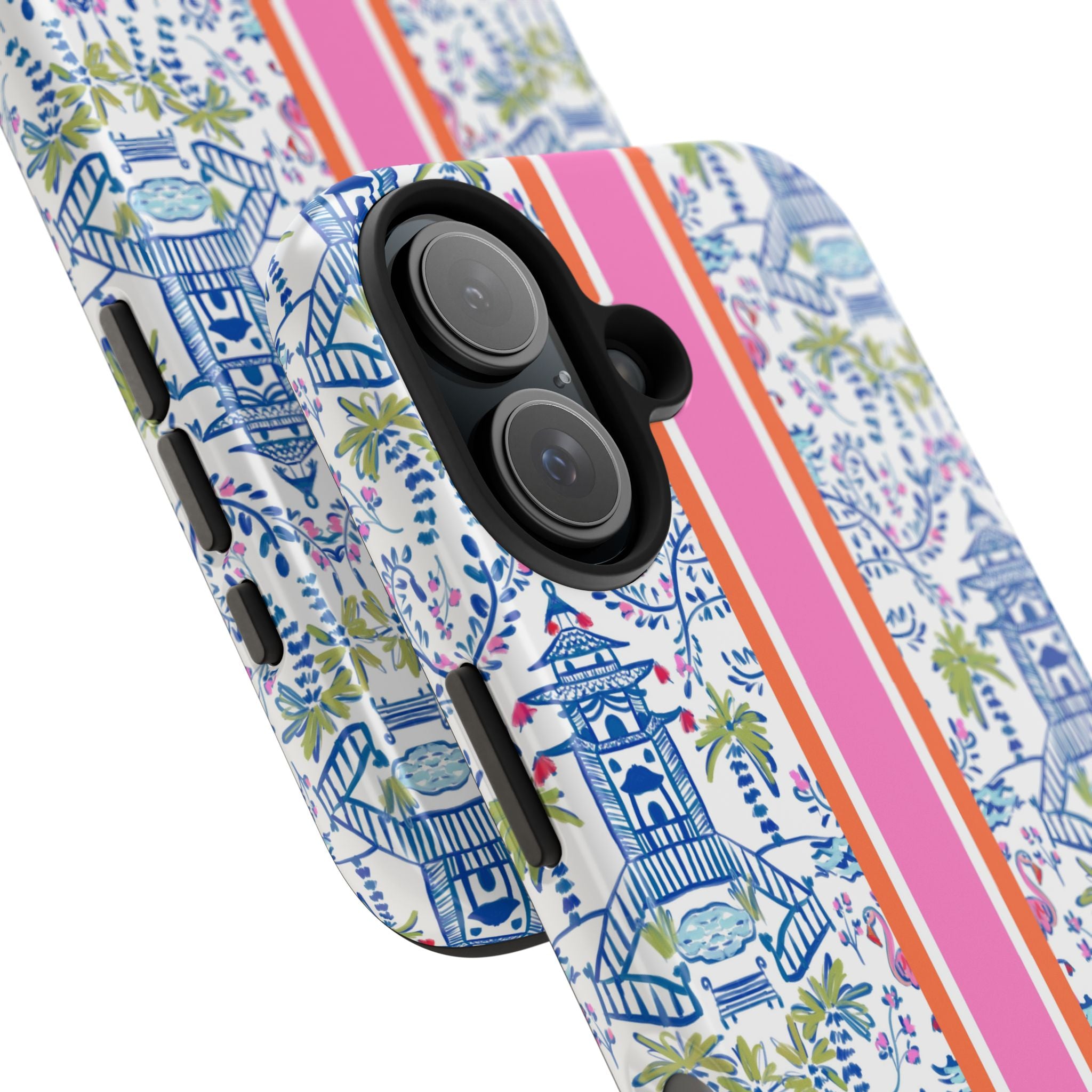 Colorful Chinoiserie Monogrammed Tough Phone Case