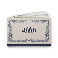 Blue Bow & Bloom Monogrammed Mahjong Card Holder