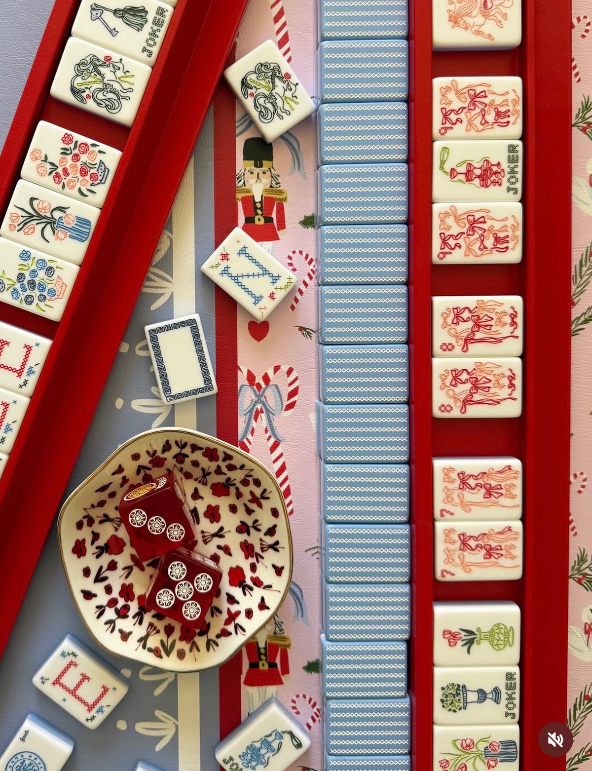 Nutcracker Leatherette Mahjong Mat