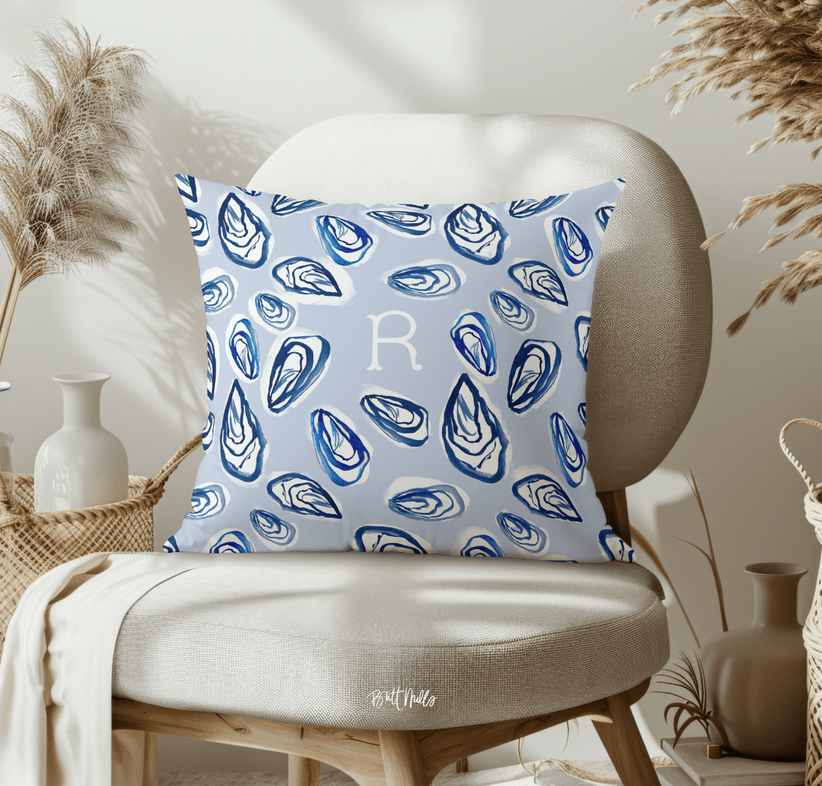 20" Pillow CasesNantucket Monogrammed Throw Pillowcase 20"x20"Britt Mills Design