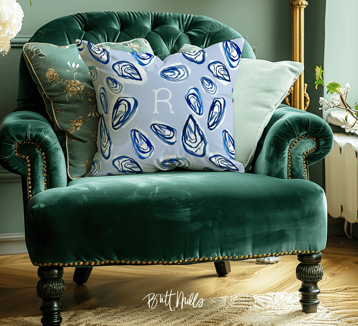 20" Pillow CasesNantucket Monogrammed Throw Pillowcase 20"x20"Britt Mills Design
