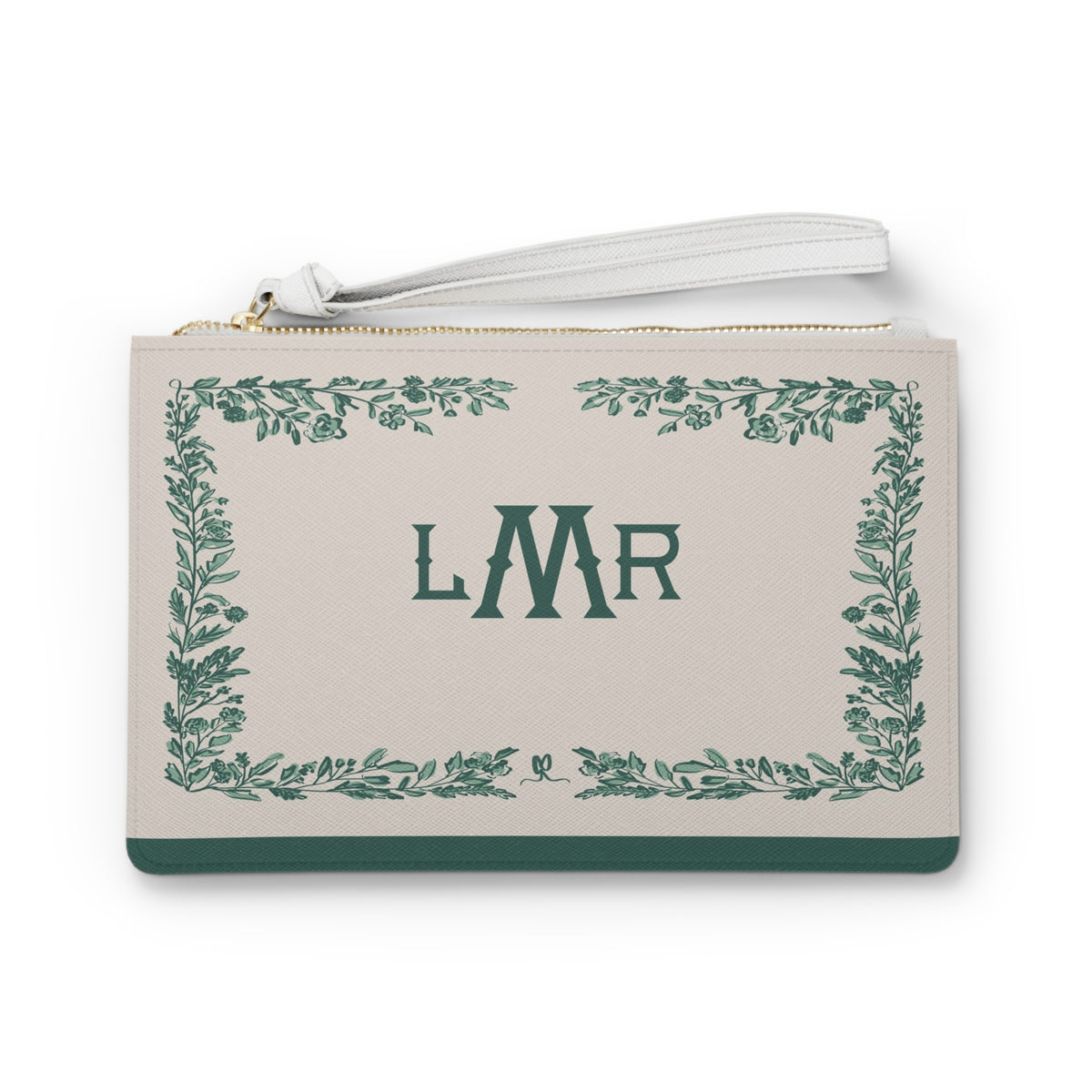 Green Bow & Bloom Monogrammed Mahjong Card Holder