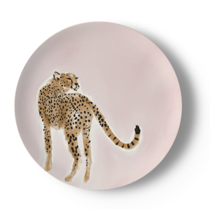 Preppy Cheetah Designer Bone China Plate