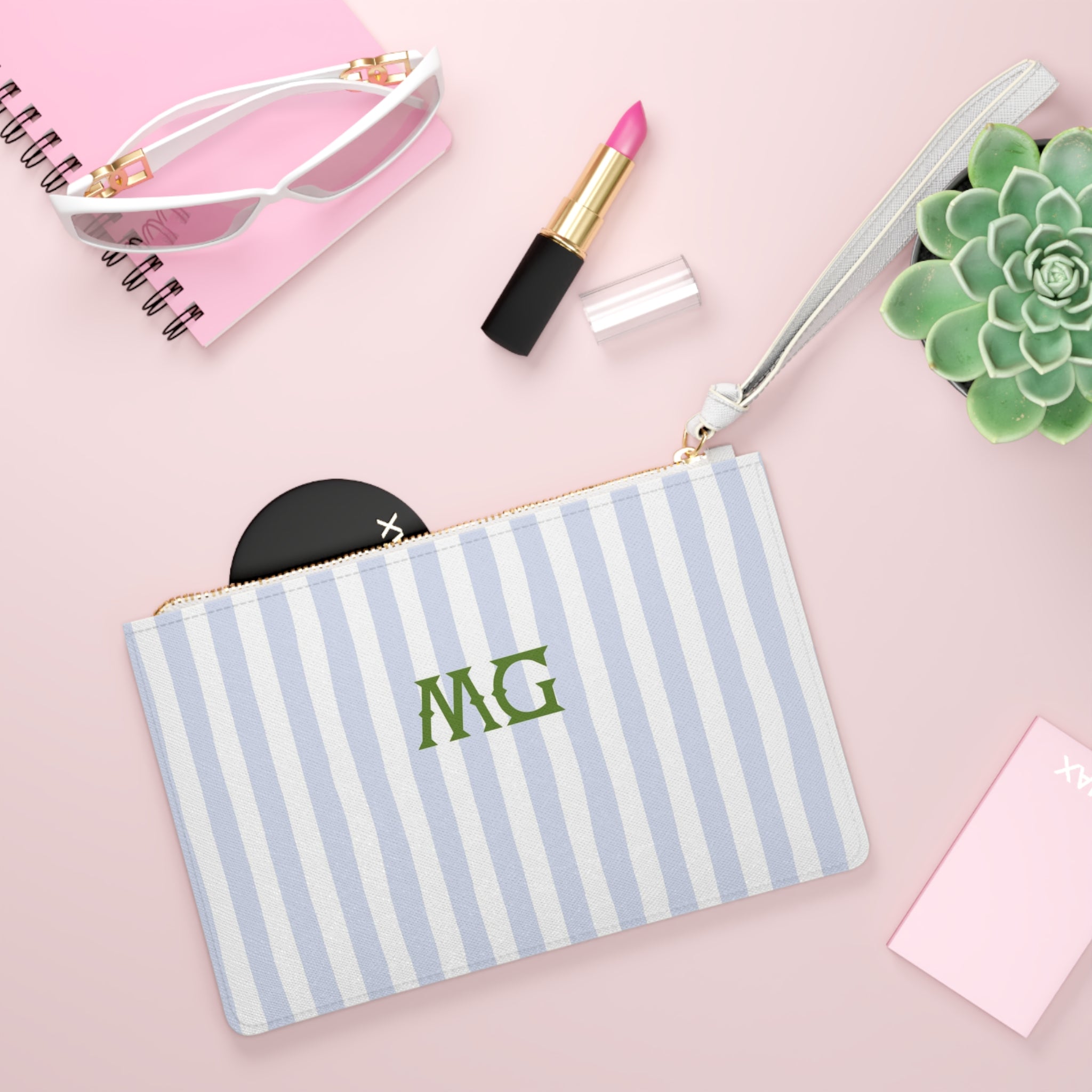 Seaside Stripes Monogrammed Mahjong Card Holder