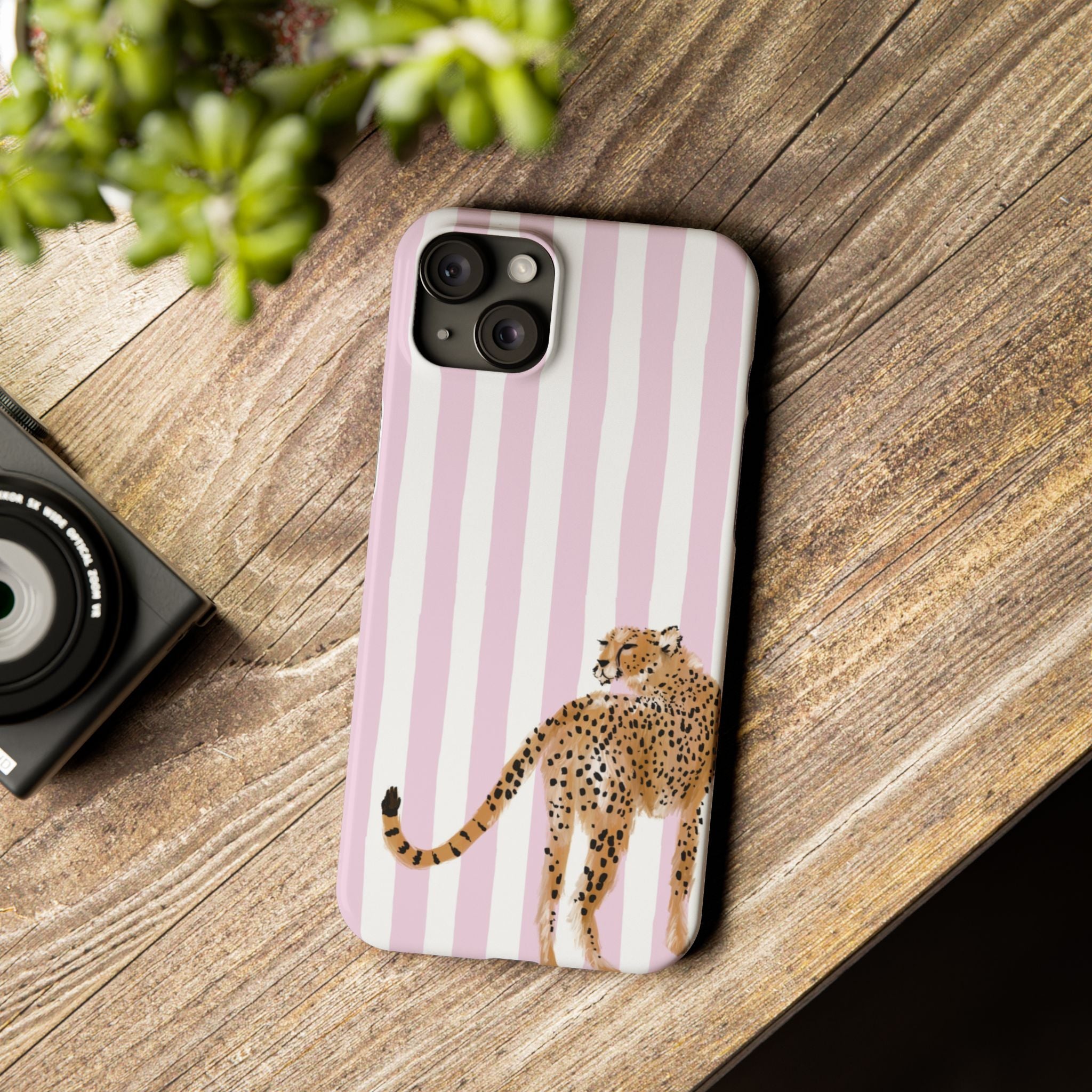 Preppy Cheetah Slim Phone Case