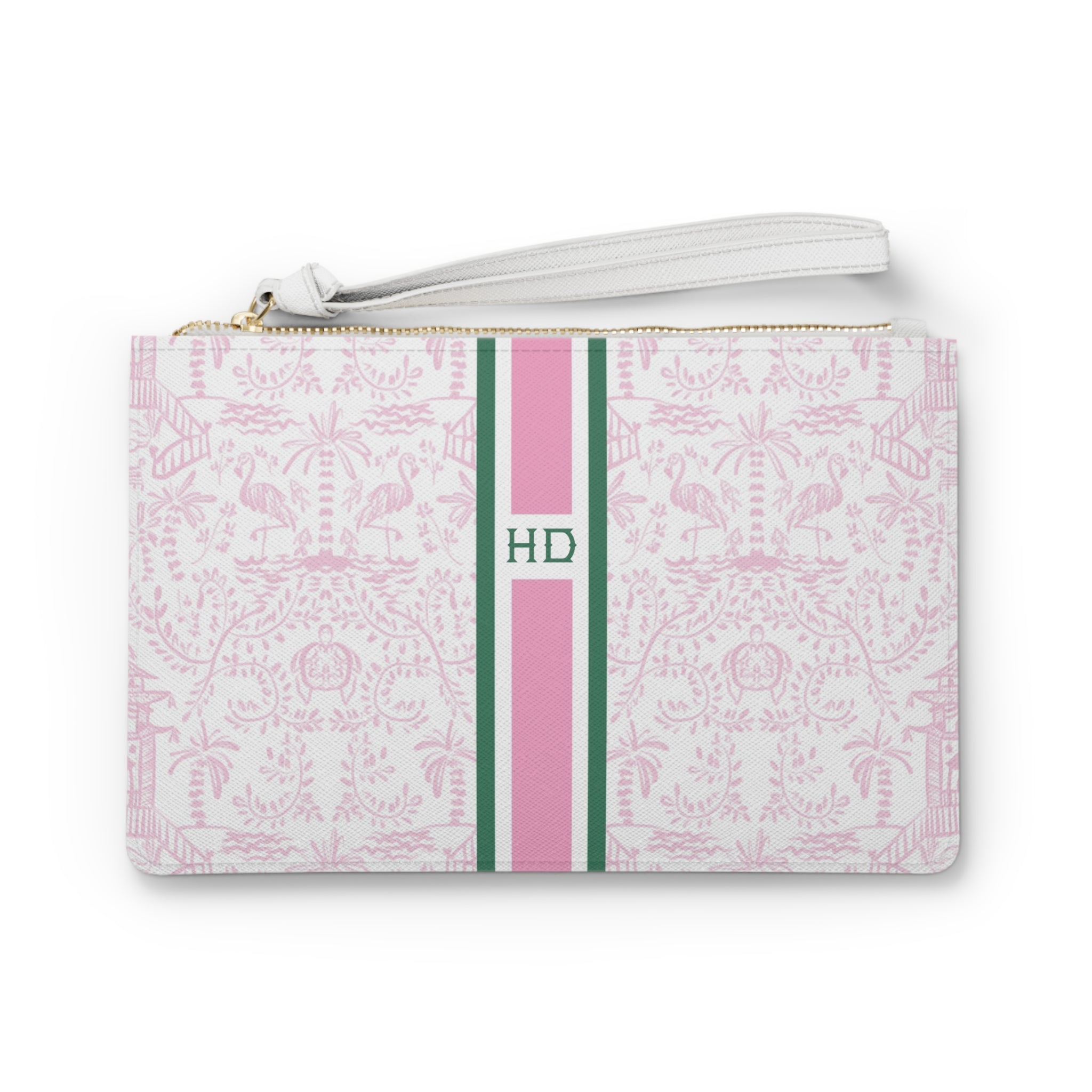 Palm Beach Pink Striped Monogrammed Mahjong Card Holder