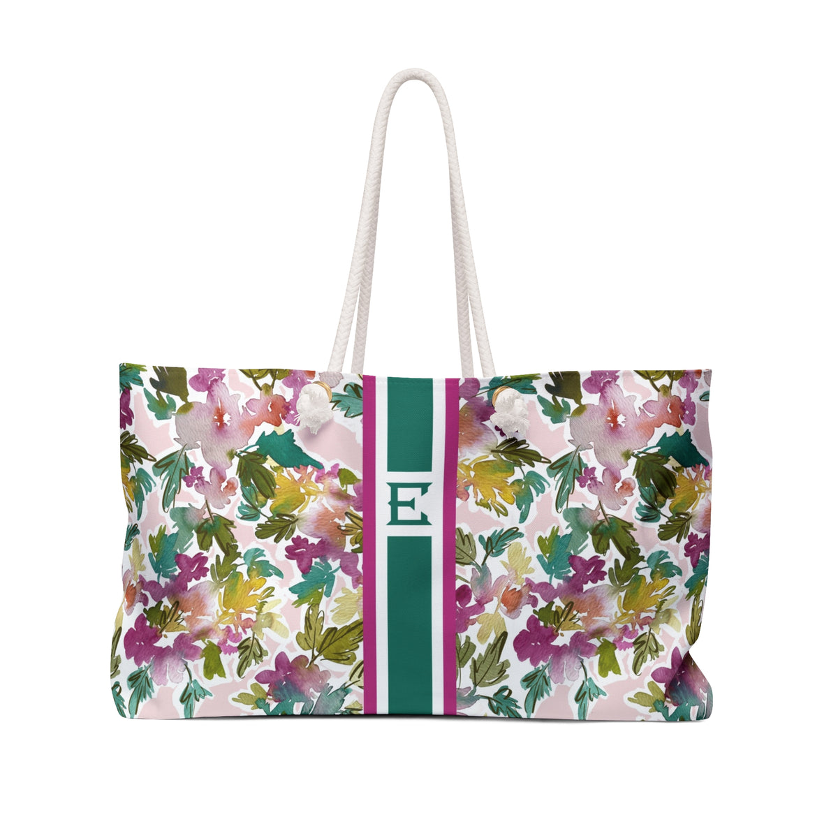 Daphne Striped Monogrammed Mahjong Bag