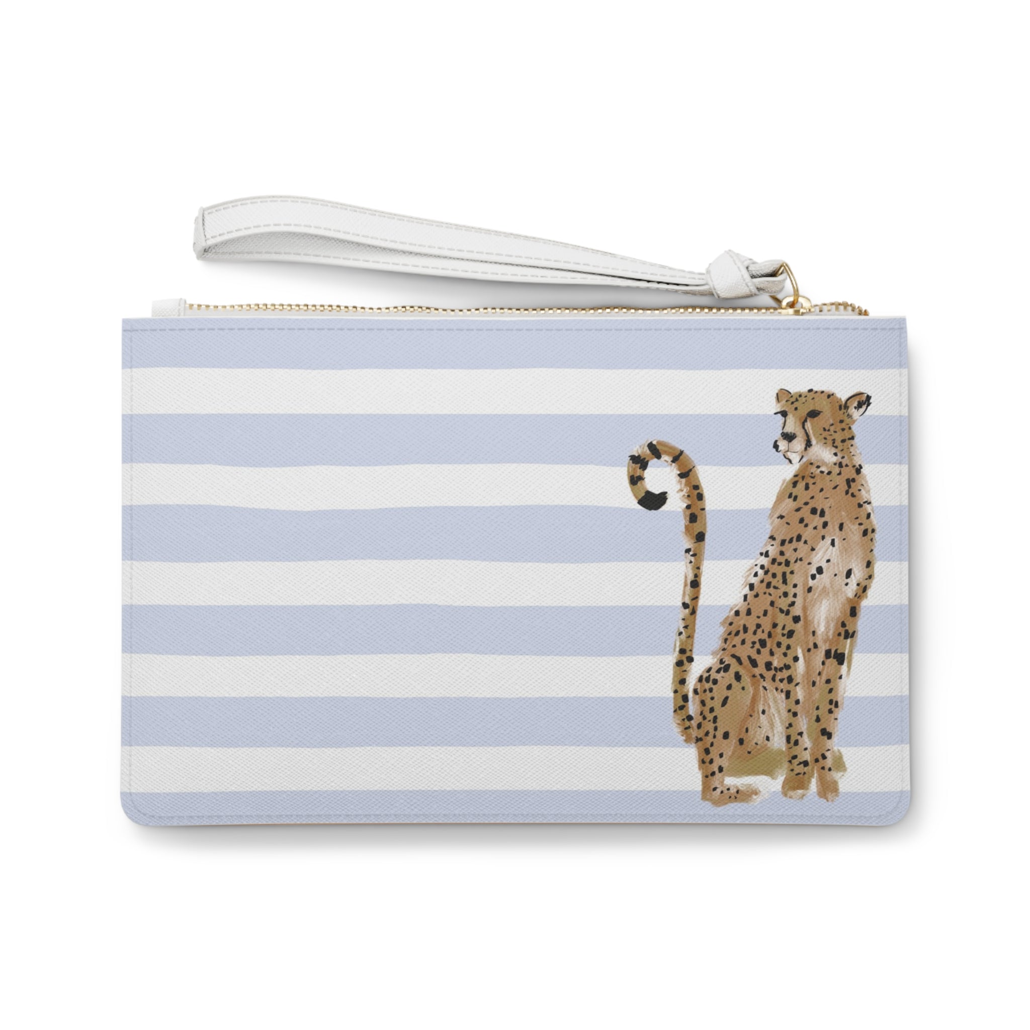 Preppy Cheetah (Blue) Monogrammed Mahjong Card Holder