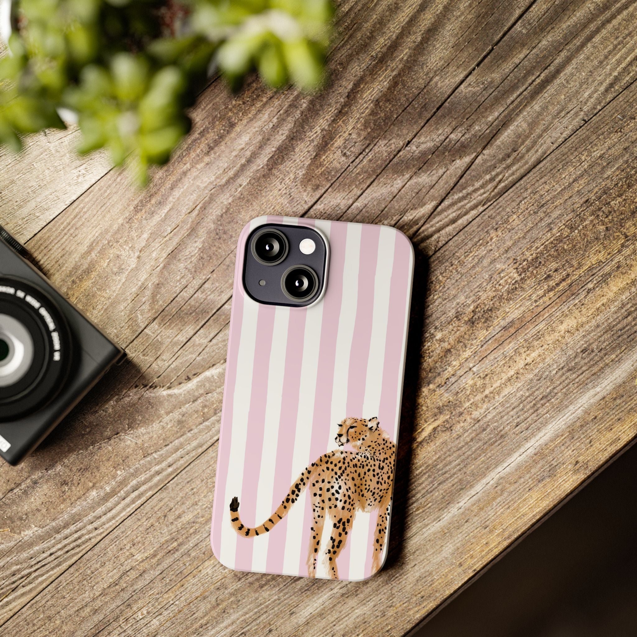 Preppy Cheetah Slim Phone Case