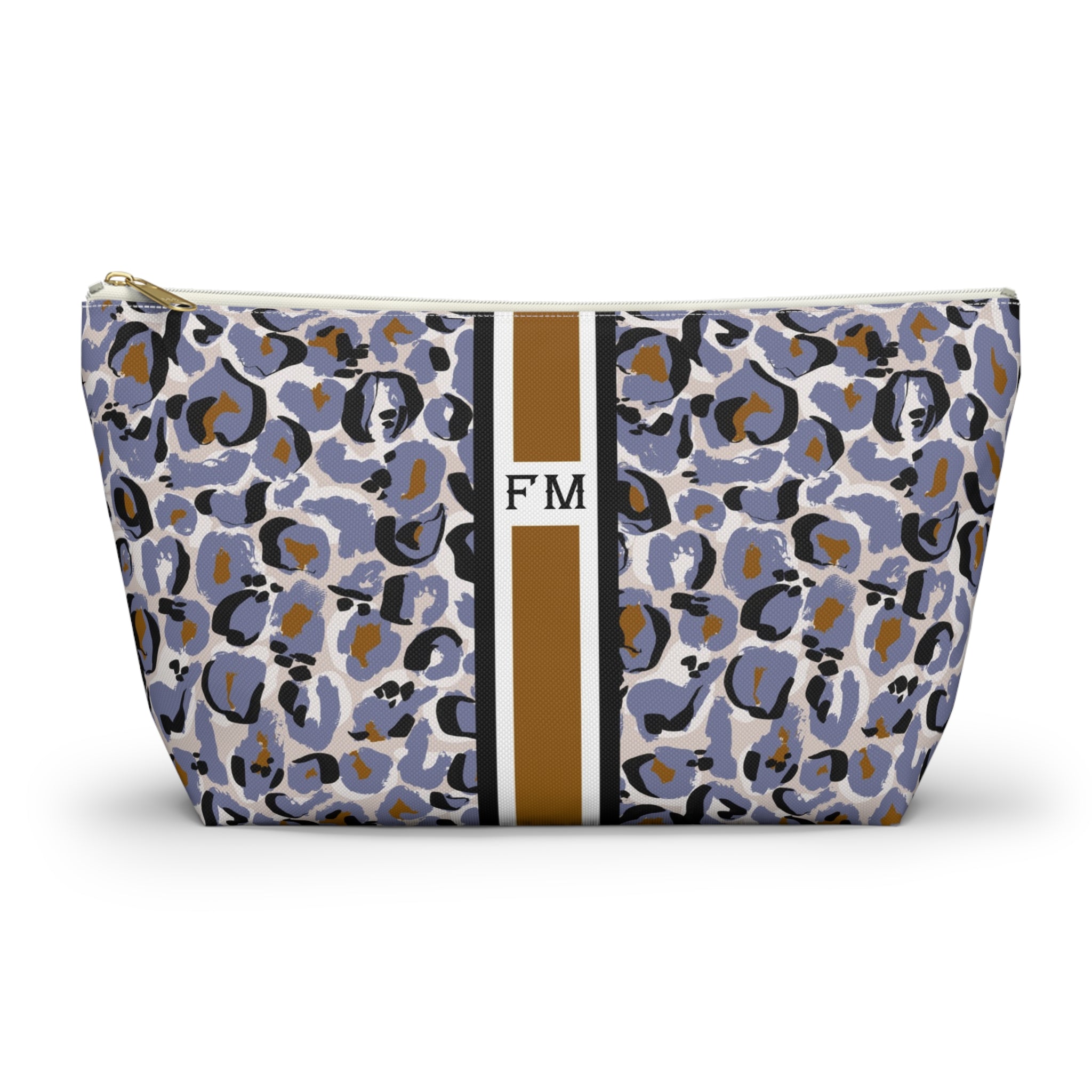Quinn II Striped Monogrammed Mahjong Tile Pouch
