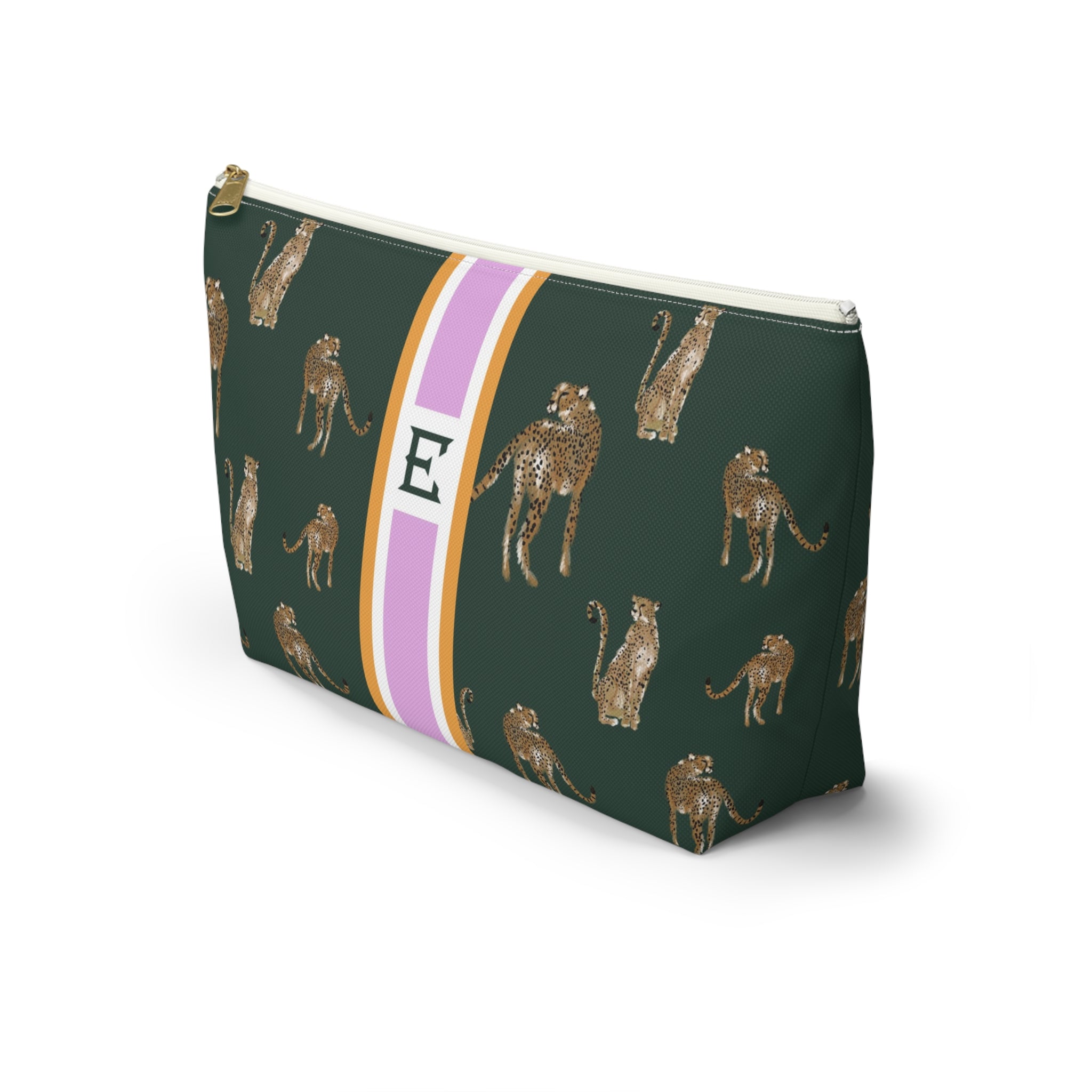 Cheetah Dance Striped Monogrammed Pouch