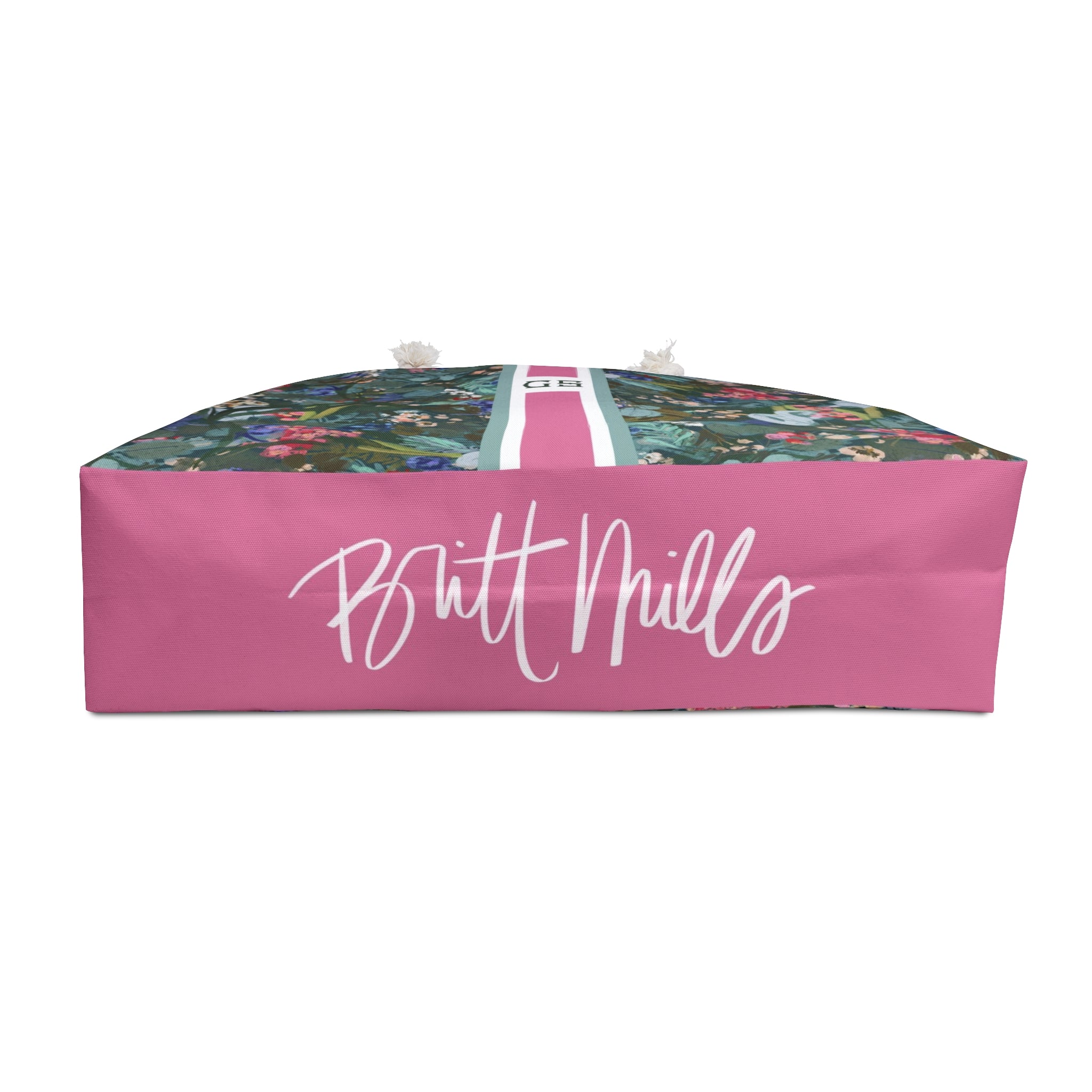 Winter Berry Striped Monogrammed Mahjong Bag