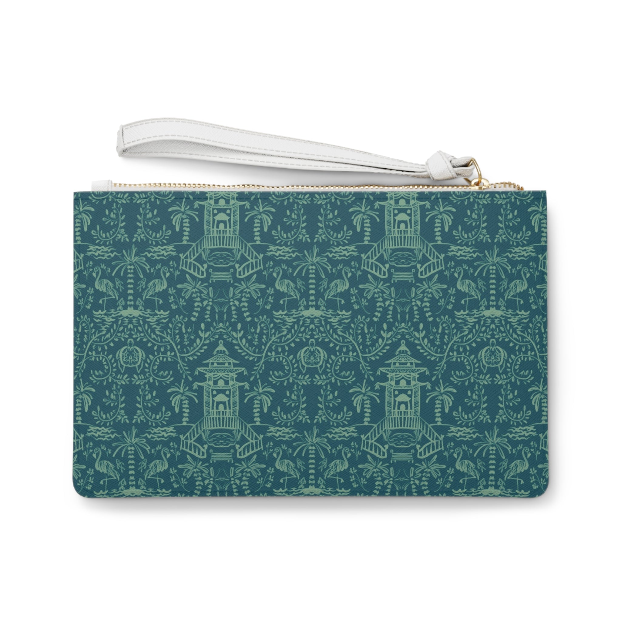 Palm Beach Teal Striped Monogrammed Mahjong Card Holder