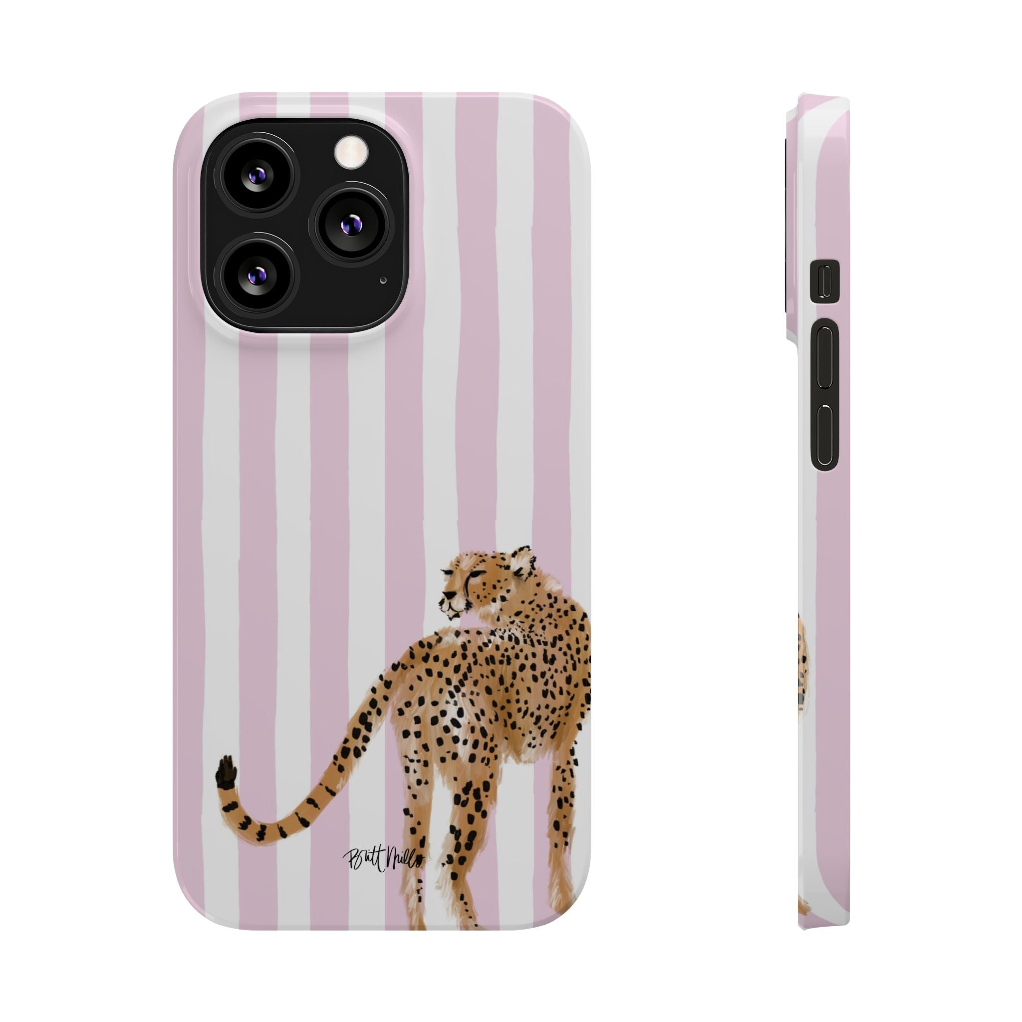 Preppy Cheetah Slim Phone Case
