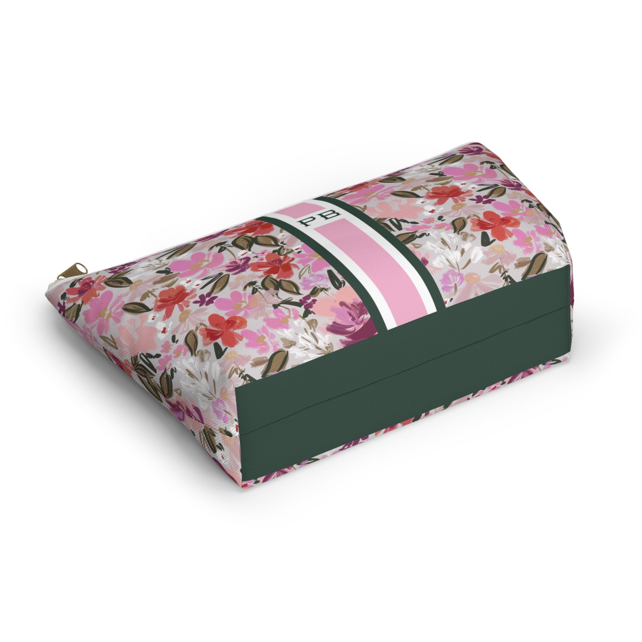 Mallard Manor Striped Monogrammed Mahjong Tile Pouch