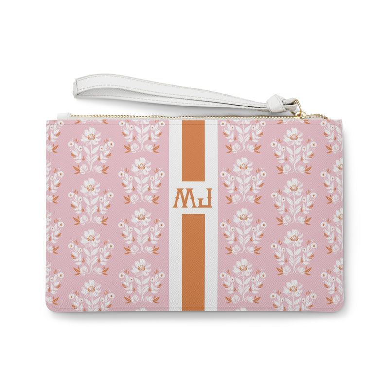 Evangeline (Pink) Striped Monogrammed Mahjong Card Pouch