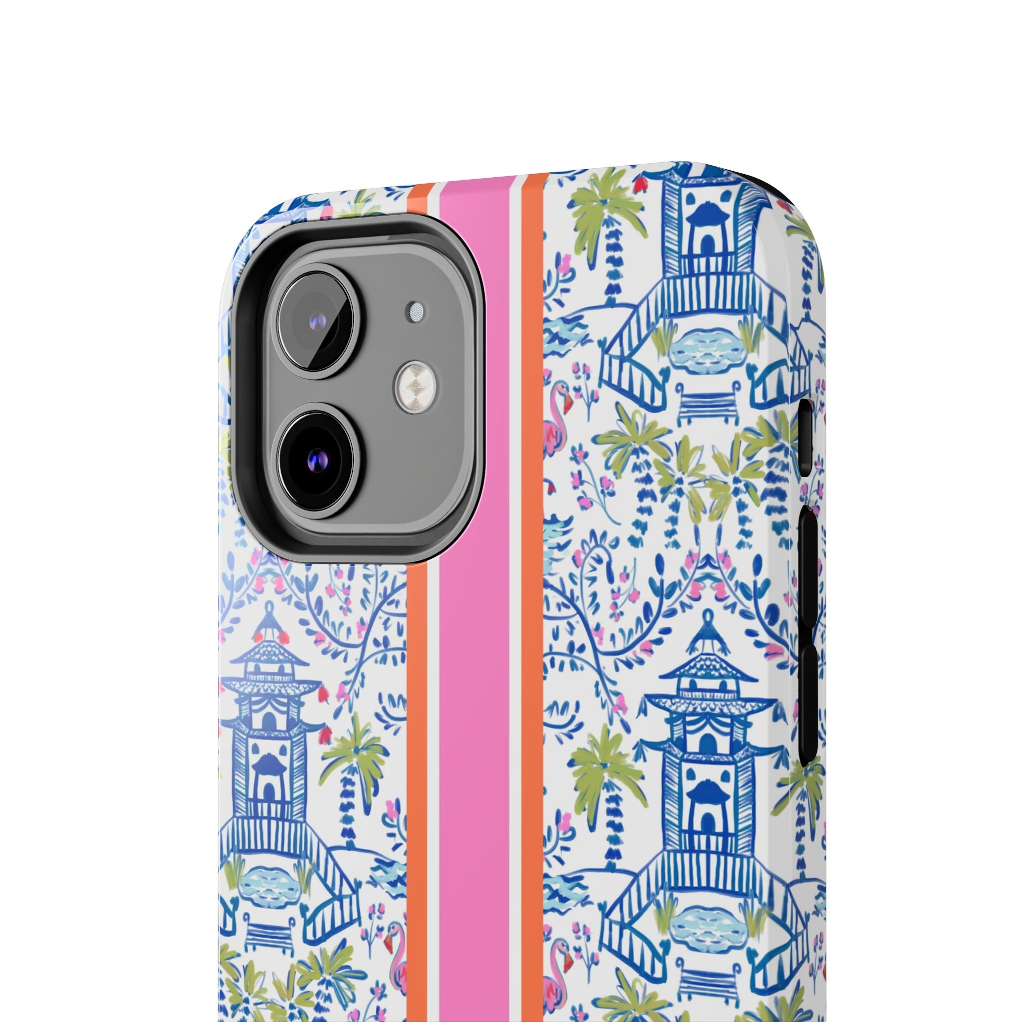 Colorful Chinoiserie Monogrammed Tough Phone Case