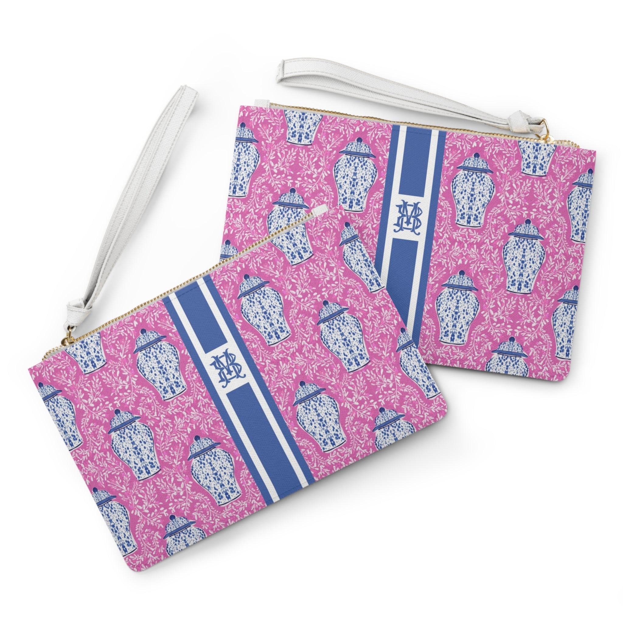 Ginger Striped Monogrammed Mahjong Card Pouch