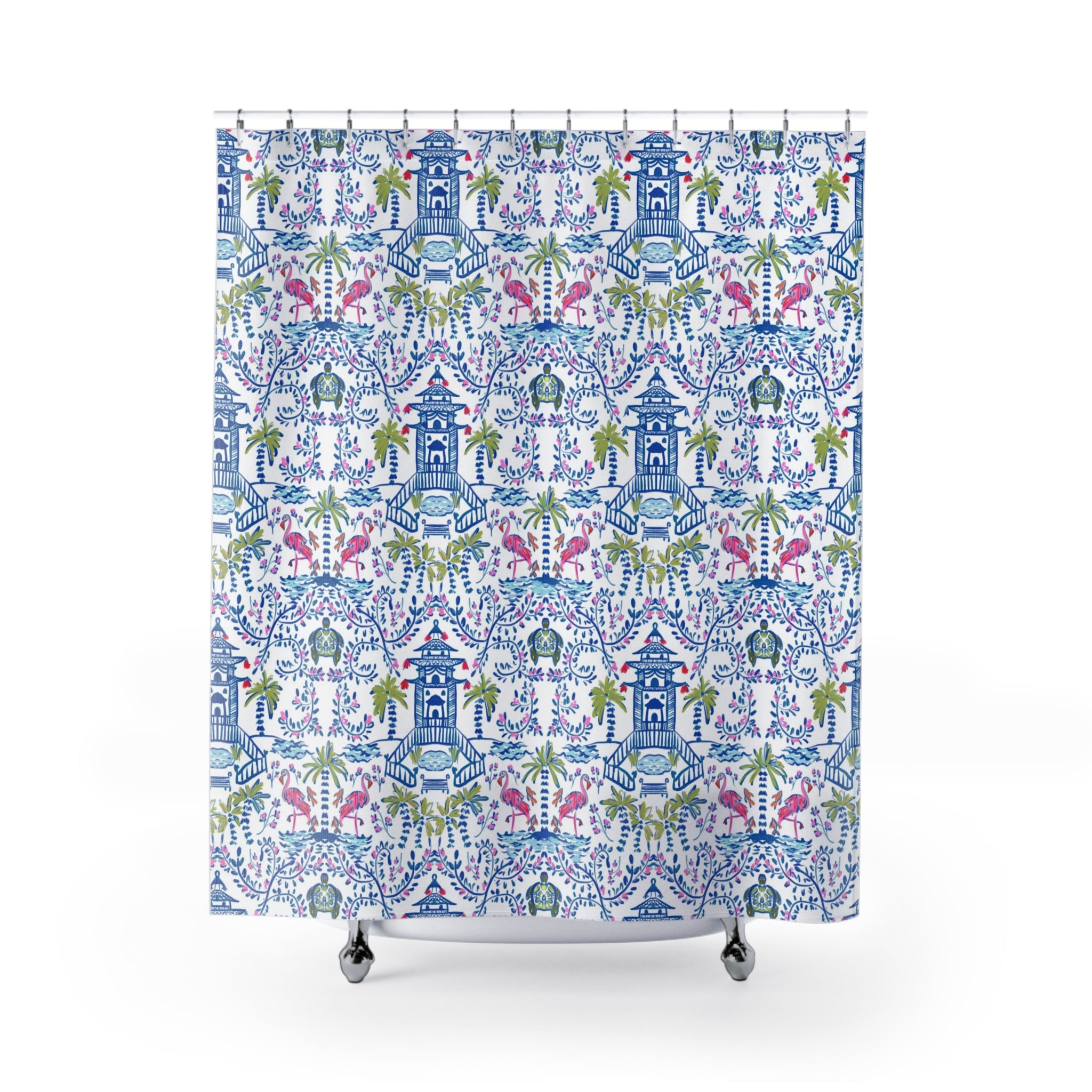 Colorful Chinoiserie Shower Curtain