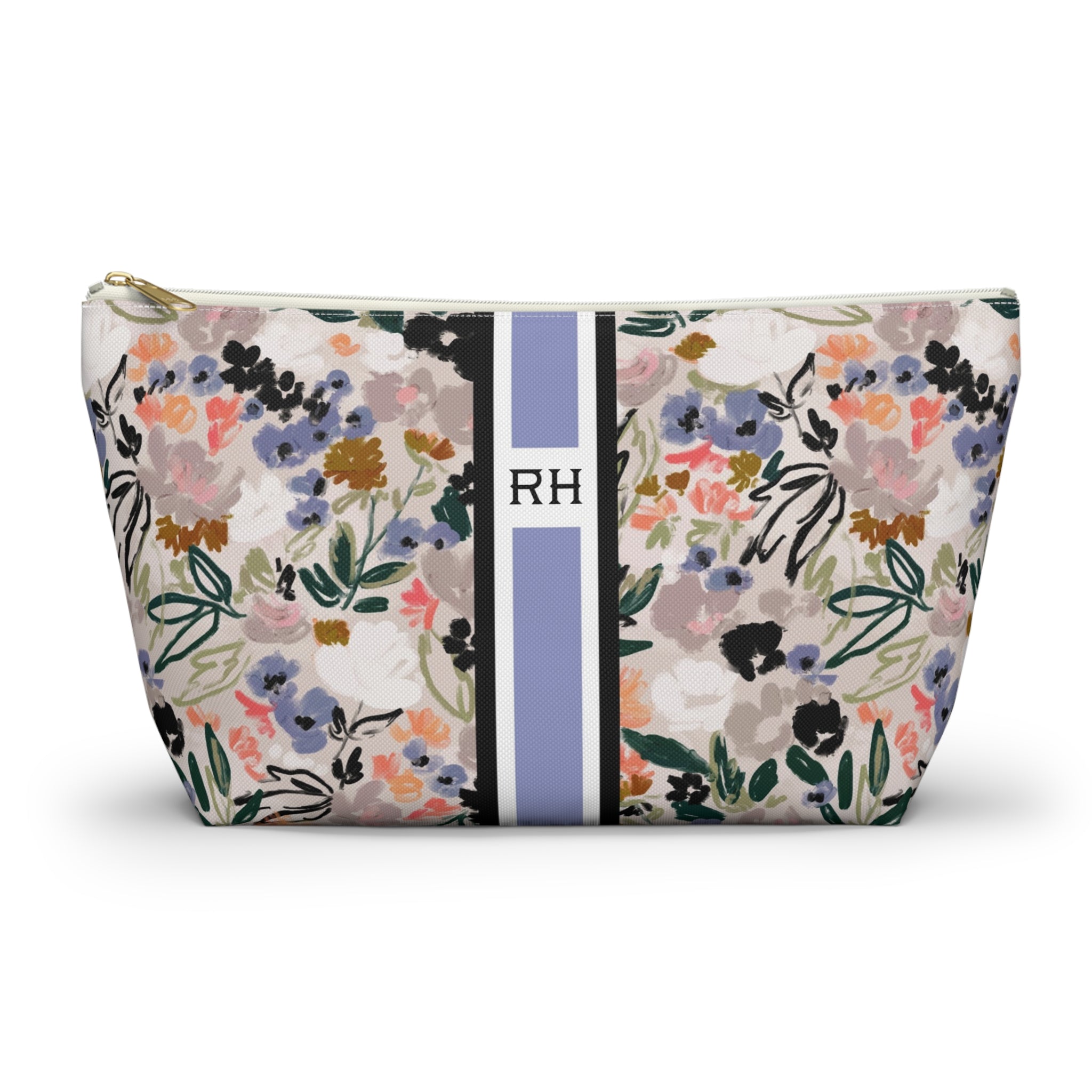 Quinn Striped Monogrammed Mahjong Tile Pouch