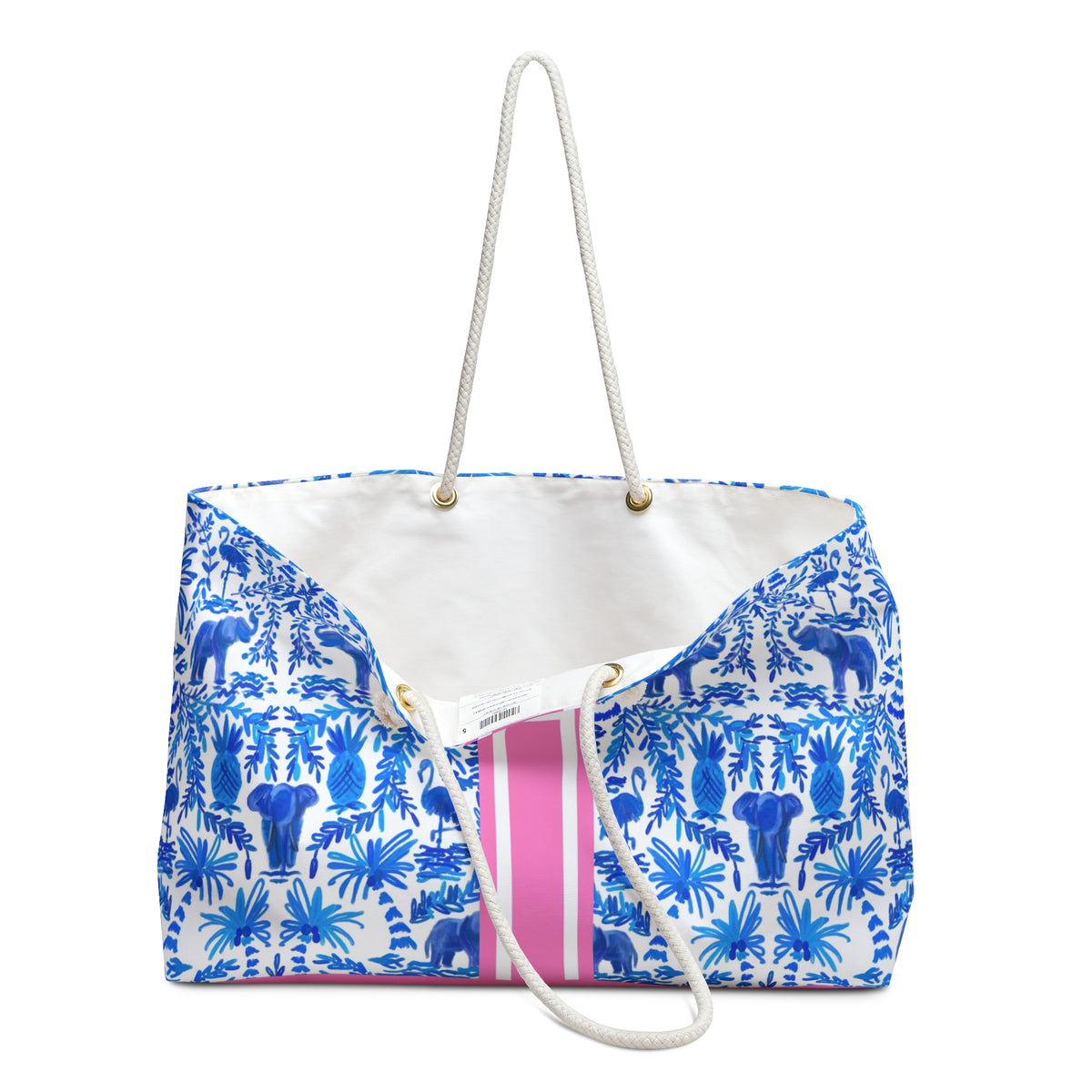 Elephant Fun Striped Monogrammed Mahjong Bag
